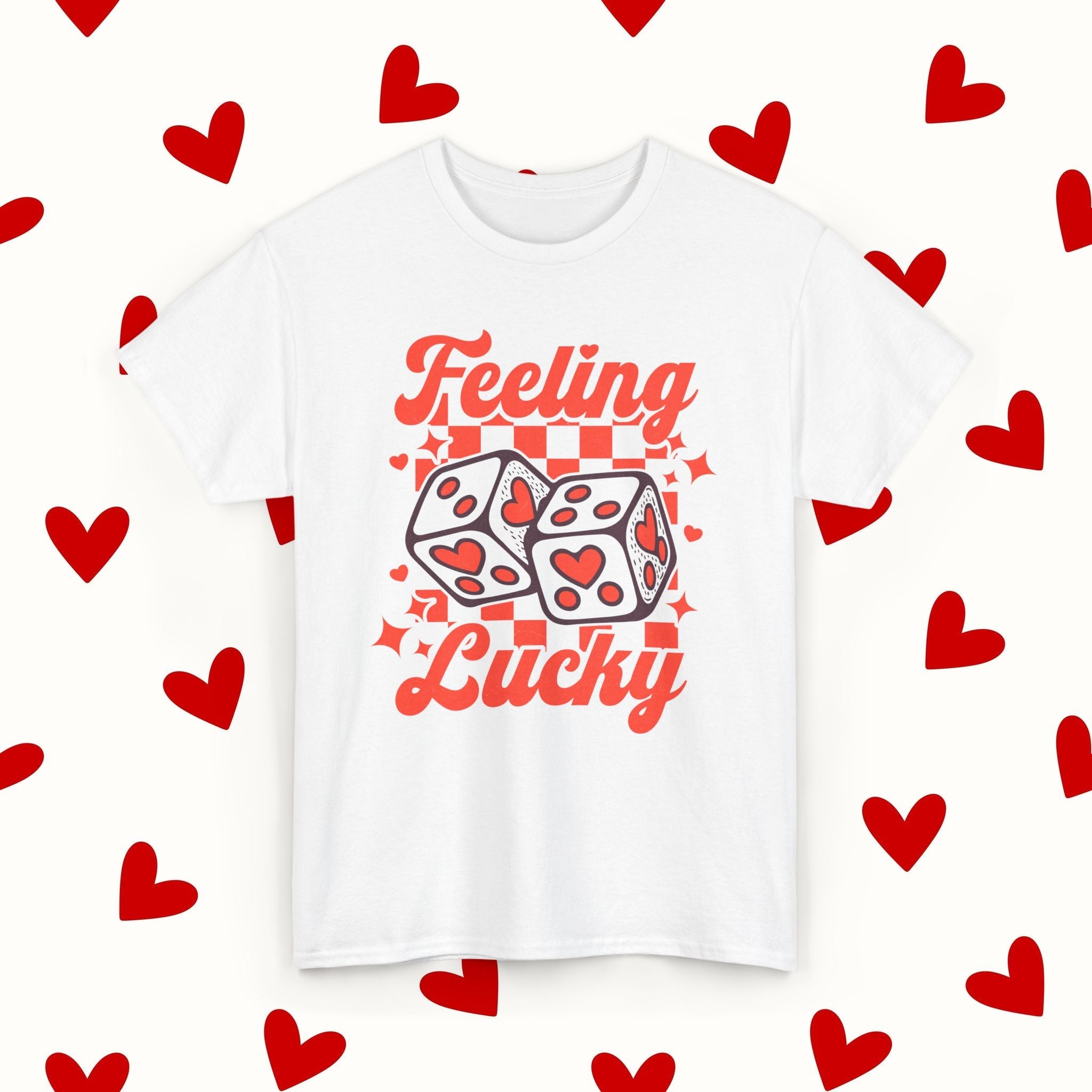 Feeling Lucky T-Shirt – Retro Valentine’s Dice Tee - Stonk Shark Co.