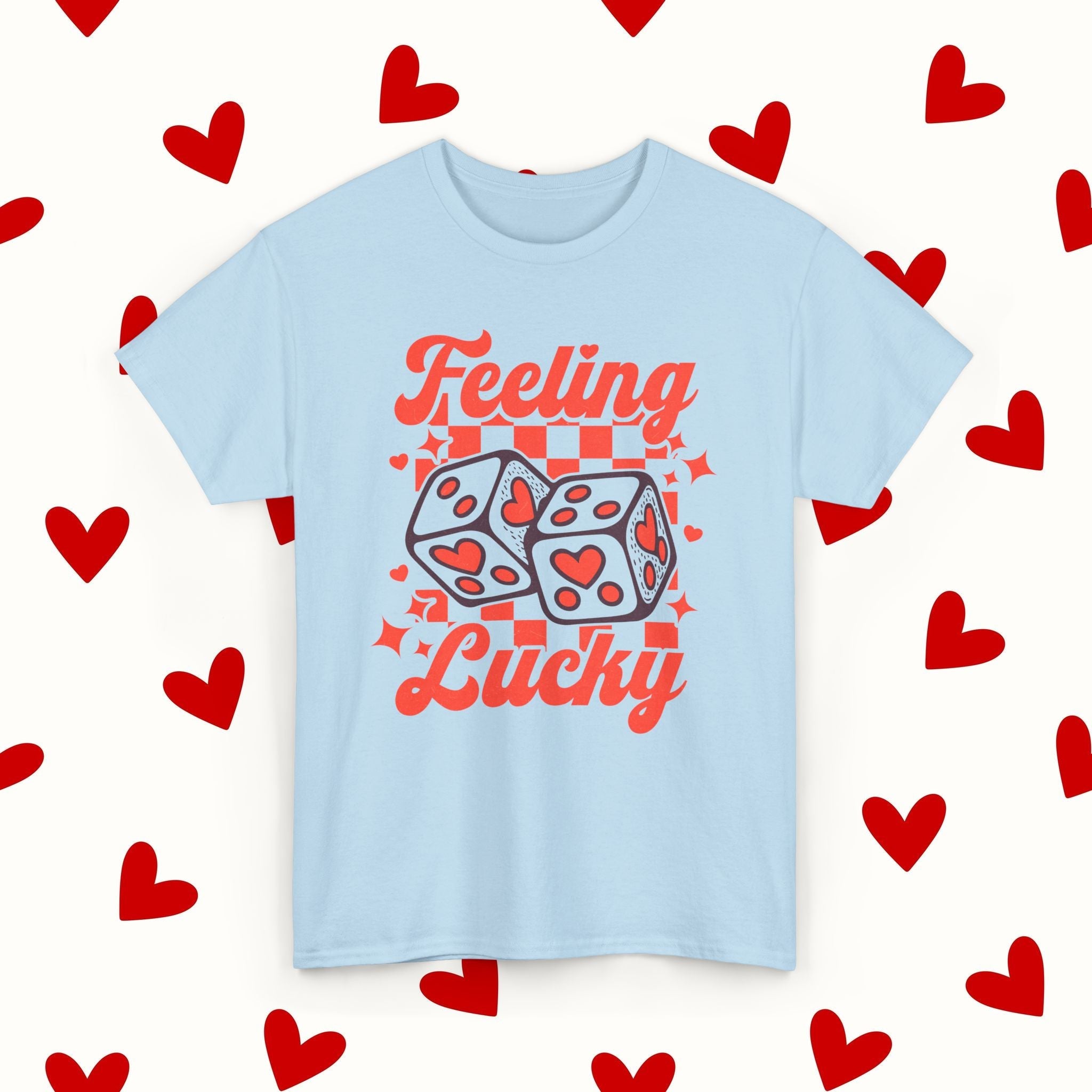 Feeling Lucky T-Shirt – Retro Valentine’s Dice Tee - Stonk Shark Co.
