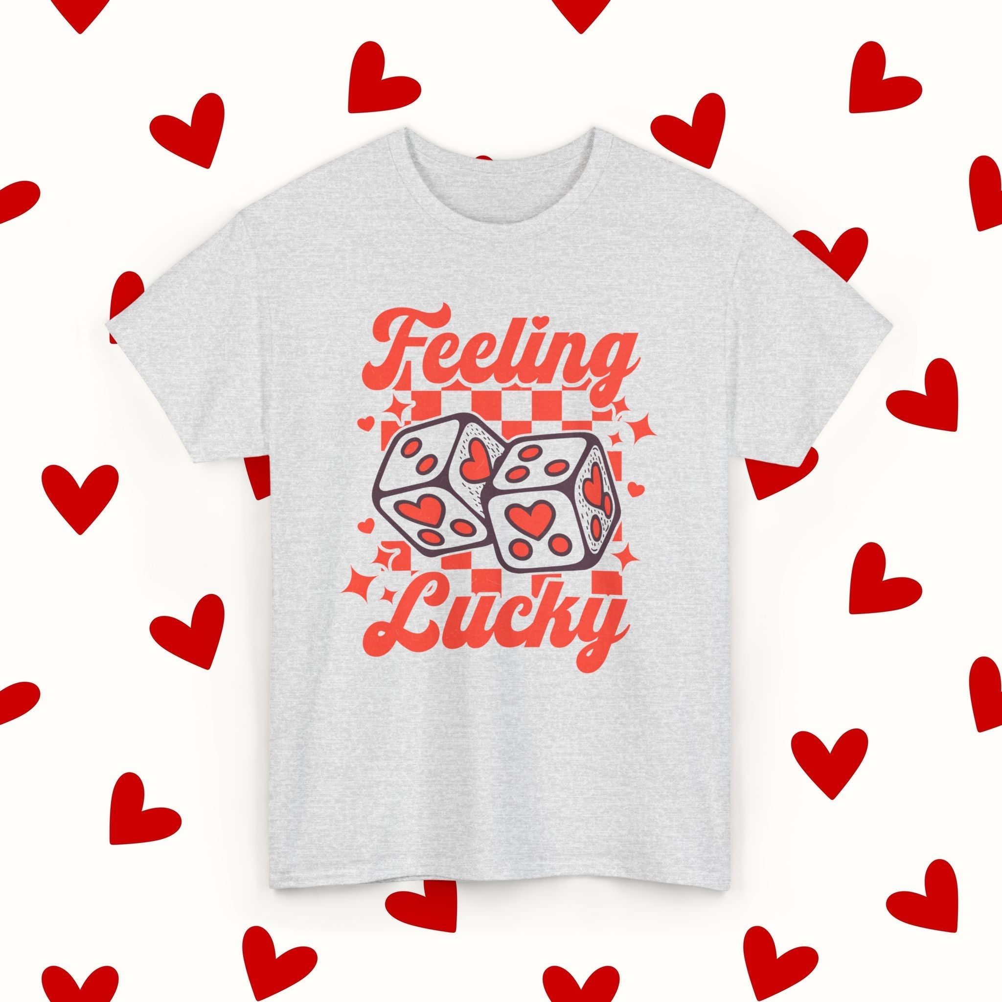 Feeling Lucky T-Shirt – Retro Valentine’s Dice Tee - Stonk Shark Co.