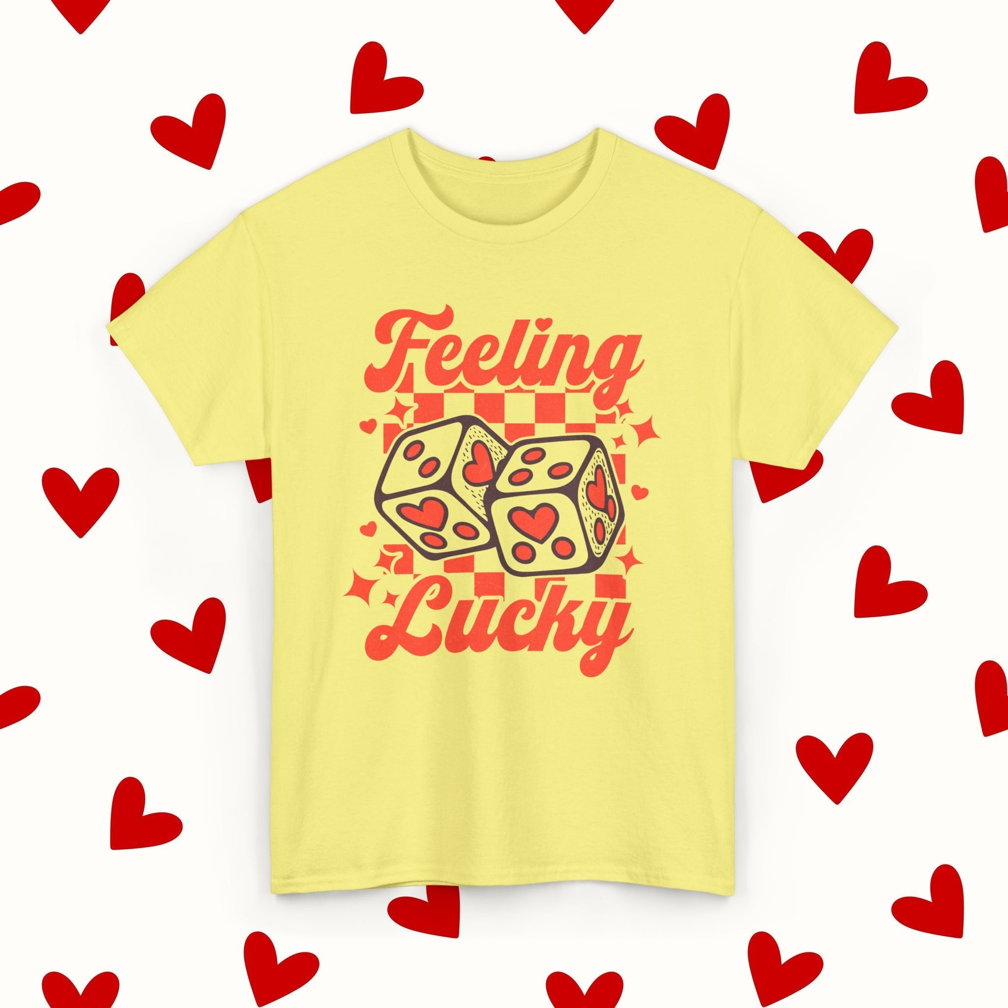 Feeling Lucky T-Shirt – Retro Valentine’s Dice Tee - Stonk Shark Co.