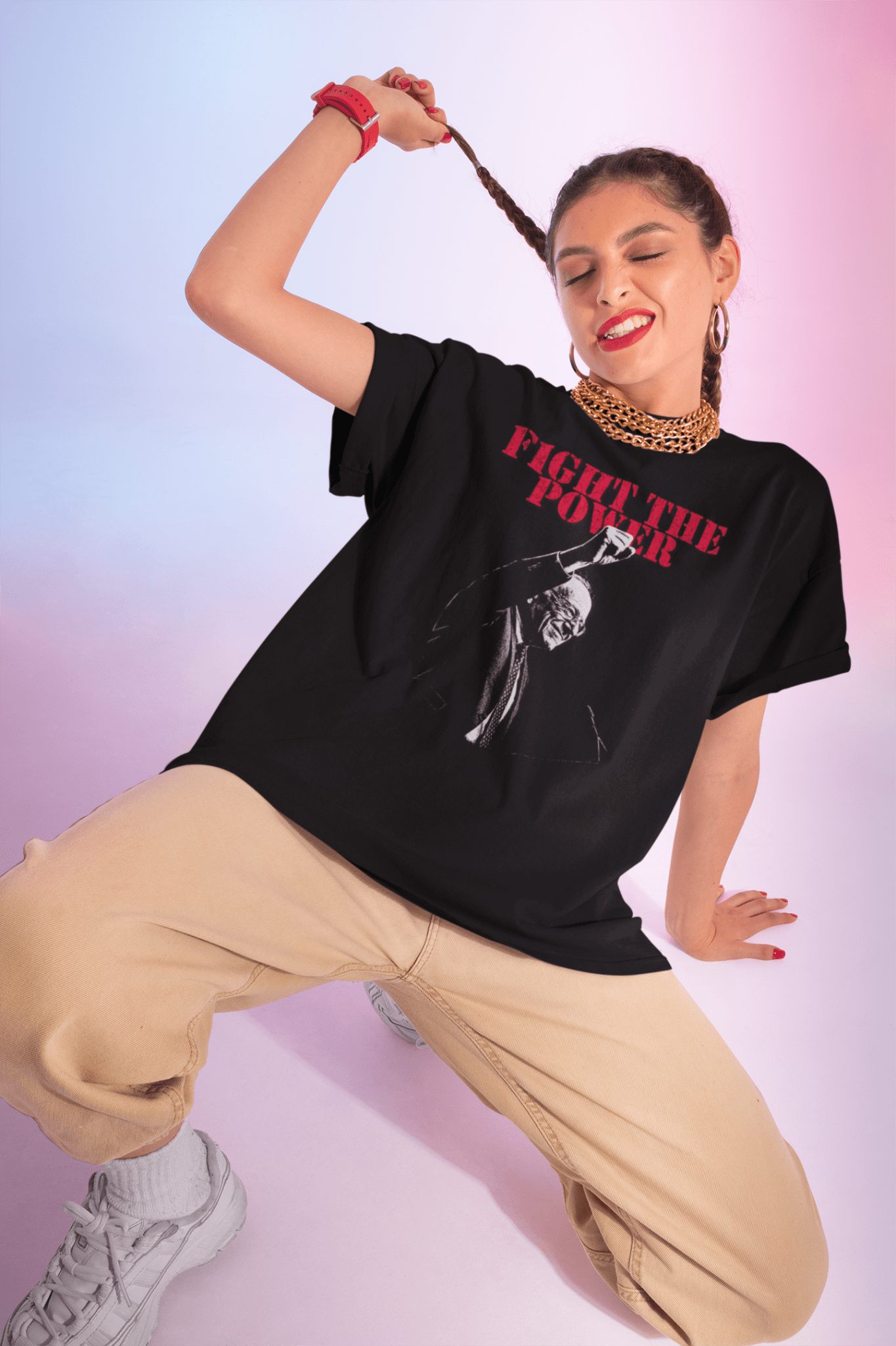Fight The Power Resist Bernie T-shirt - Punk Rock Style Empowerment & Activism Wear - Stonk Shark Co.
