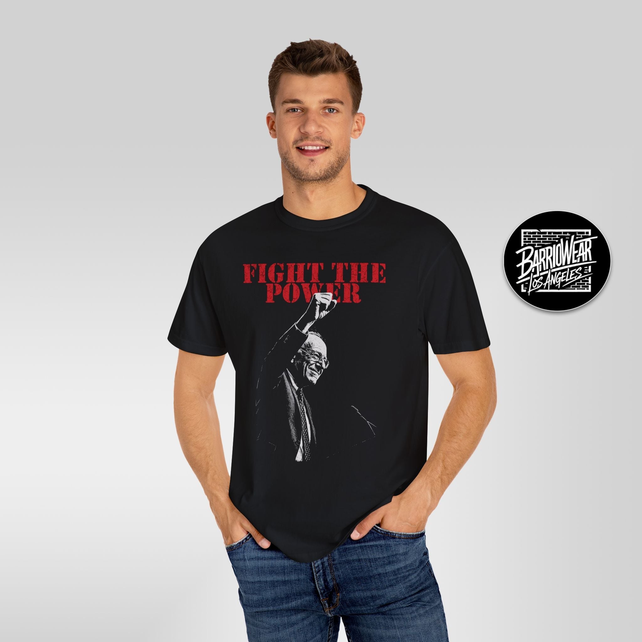 Fight The Power Resist Bernie T-shirt - Punk Rock Style Empowerment & Activism Wear - Stonk Shark Co.