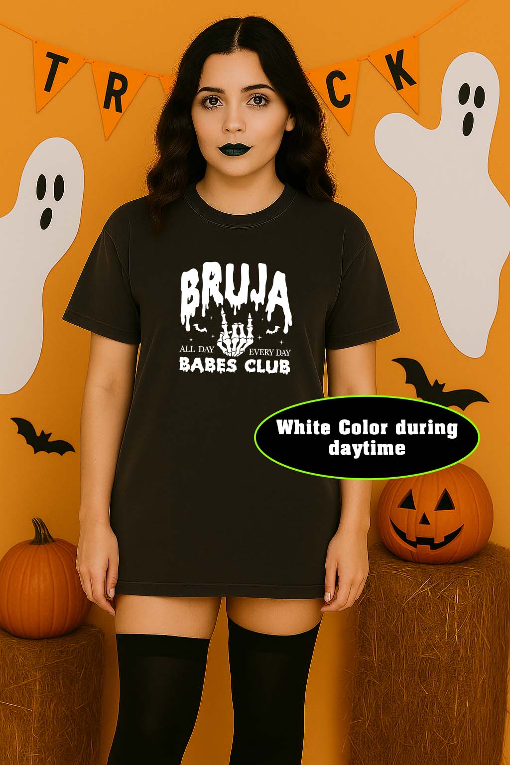 Bruja Babes Club Glow in the Dark T-Shirt | Latina Witch Halloween Tee