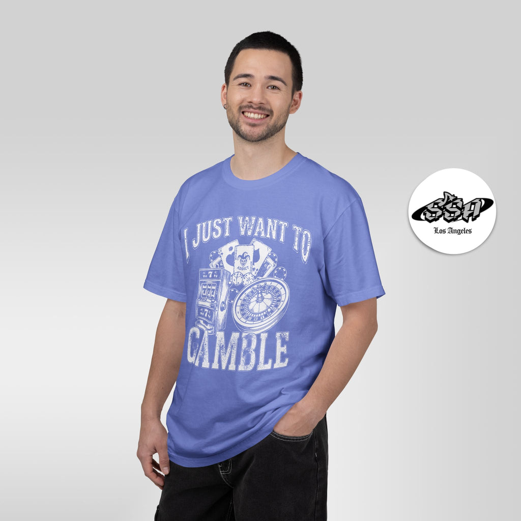 I Just Want To Gamble | Casino Gambling Meme T Shirt - Stonk Shark Co.