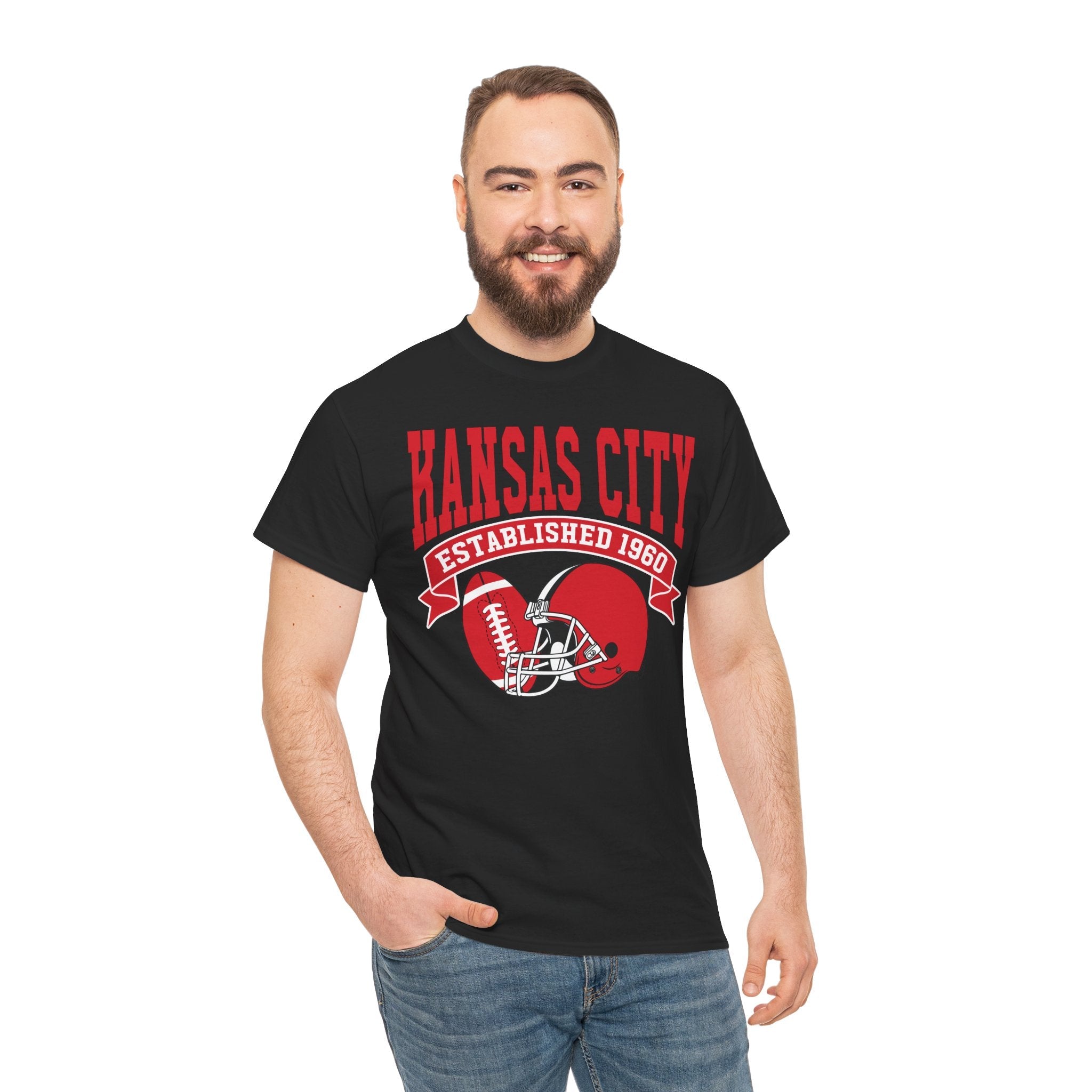 Kansas City Collegiate T-Shirt – Classic Football Established 1960 Tee - Stonk Shark Co.