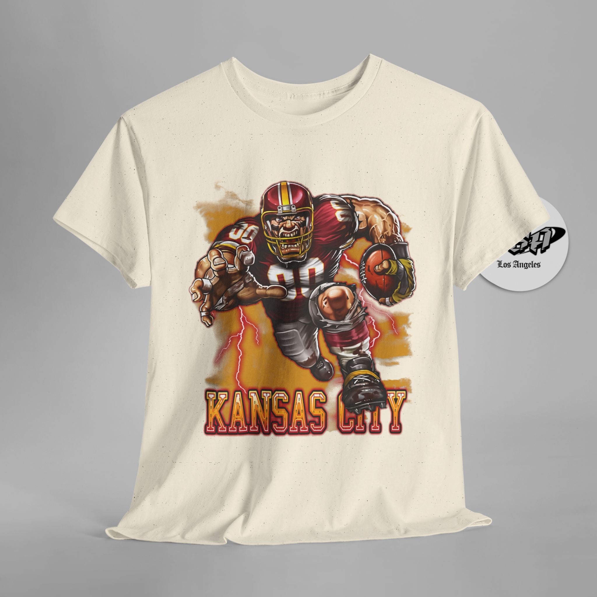 Kansas City Football Mascot Shirt – Red & Gold Fans Game Day Tee - Stonk Shark Co.