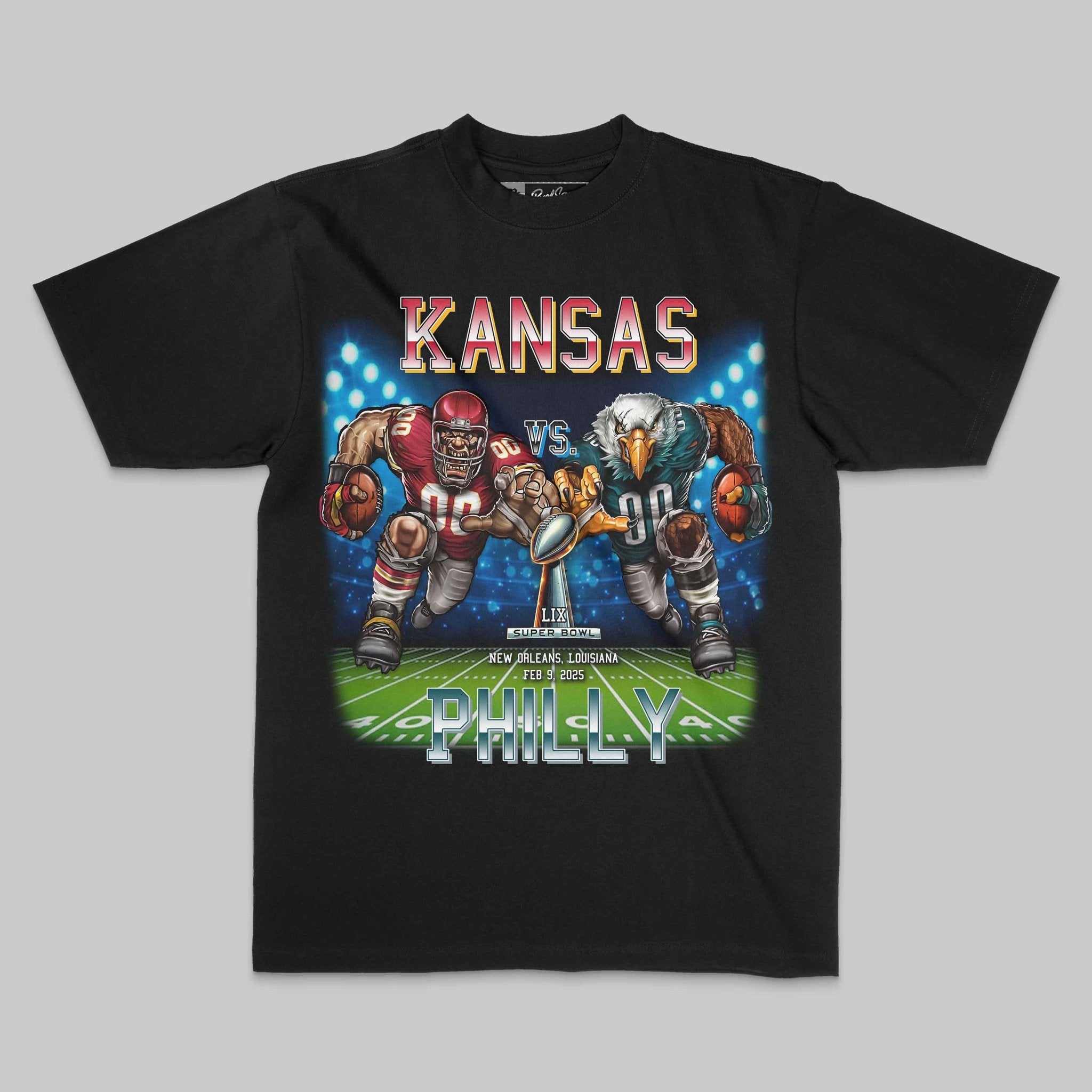 Kansas vs. Philly 2025 Championship T-Shirt – Big Game in New Orleans Tee - Stonk Shark Co.