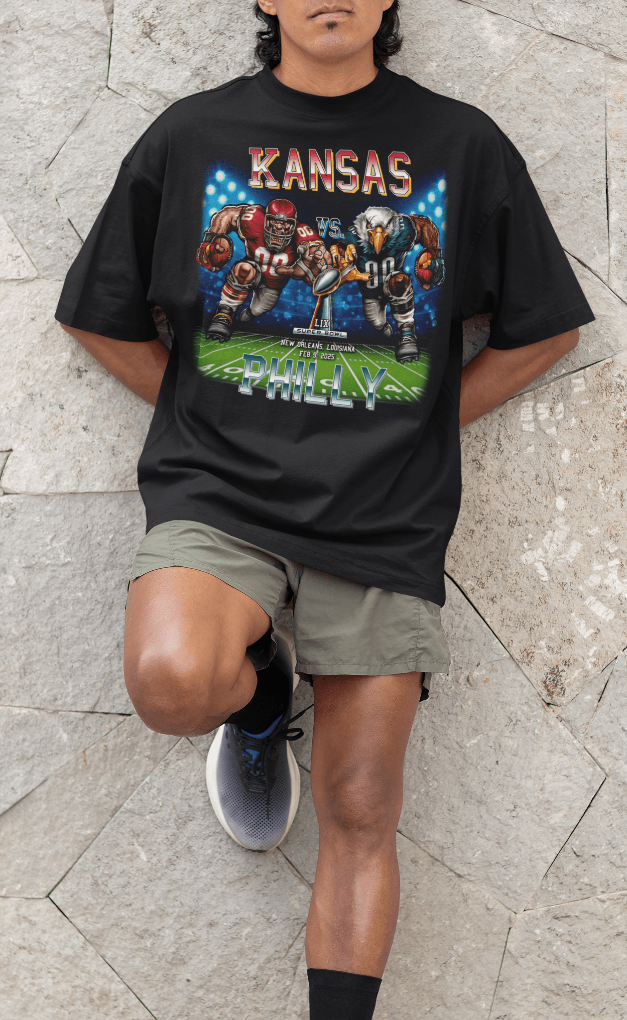 Kansas vs. Philly 2025 Championship T-Shirt – Big Game in New Orleans Tee - Stonk Shark Co.