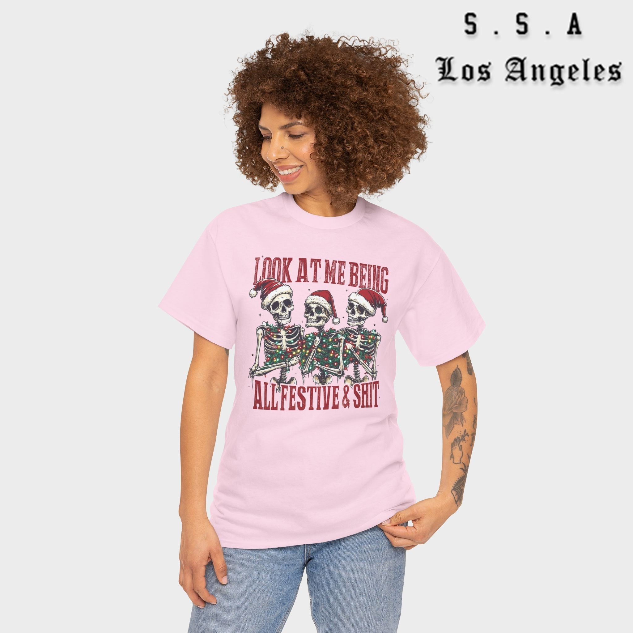 Look at Me All Festive and Sh*t t shirt – Funny Christmas Skeleton Holiday Xmas Tee - Stonk Shark Co.