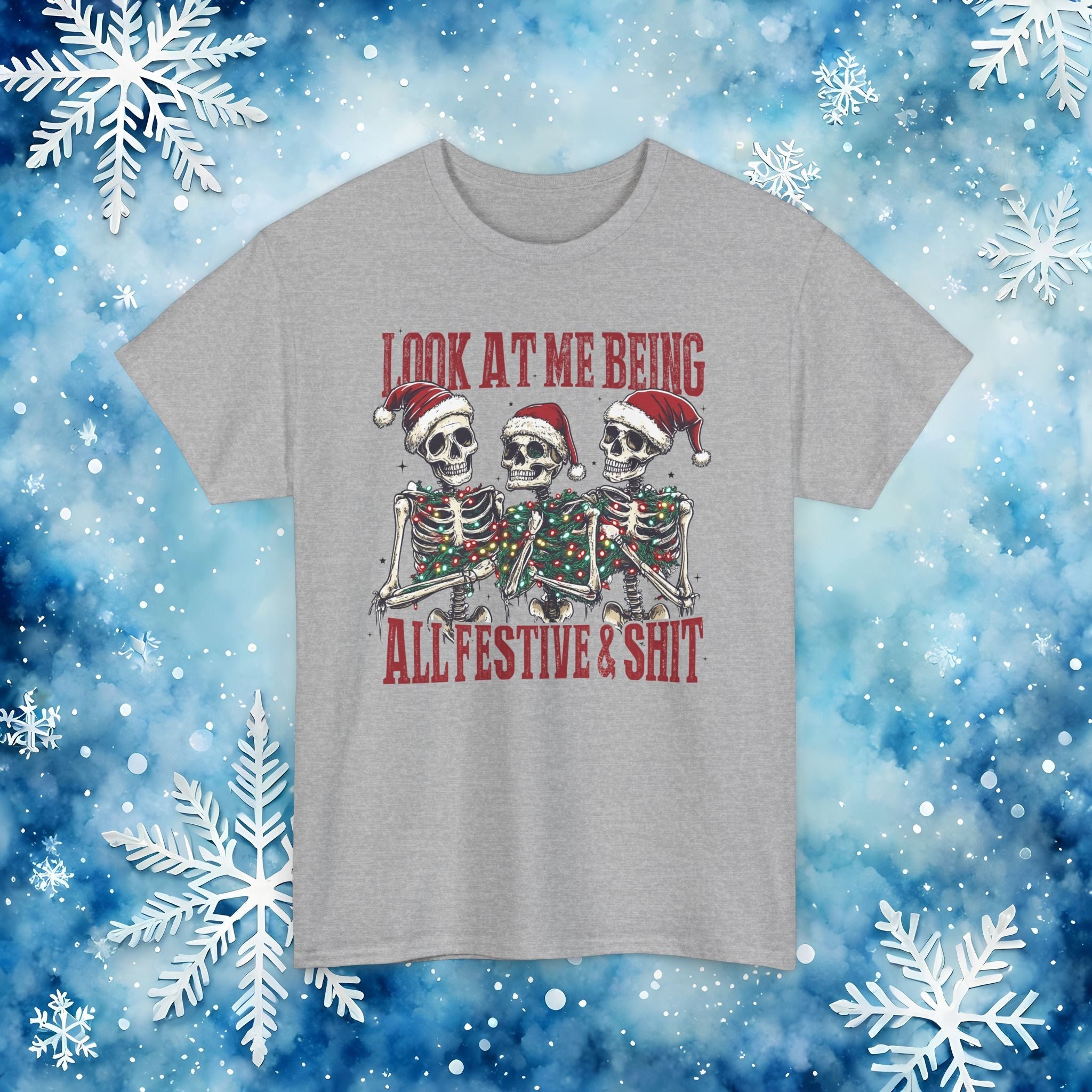 Look at Me All Festive and Sh*t t shirt – Funny Christmas Skeleton Holiday Xmas Tee - Stonk Shark Co.