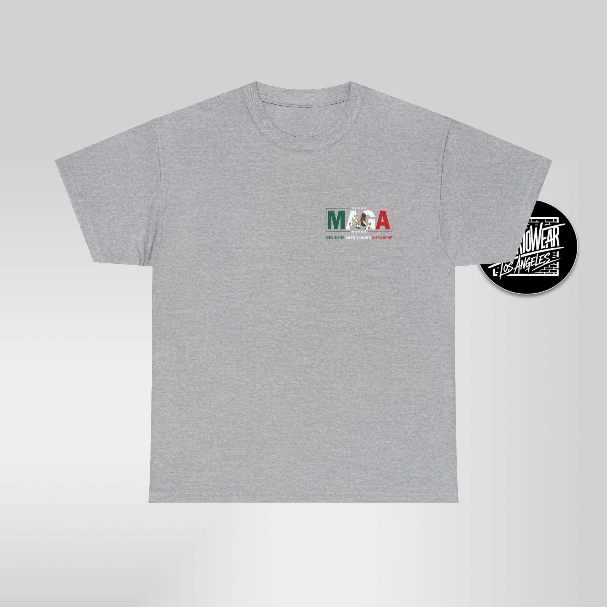 MAGA Parody Shirt – Mexicans Ain’t Going Anywhere Tee Double Sided | Latino Political Statement Shirt - Stonk Shark Co.