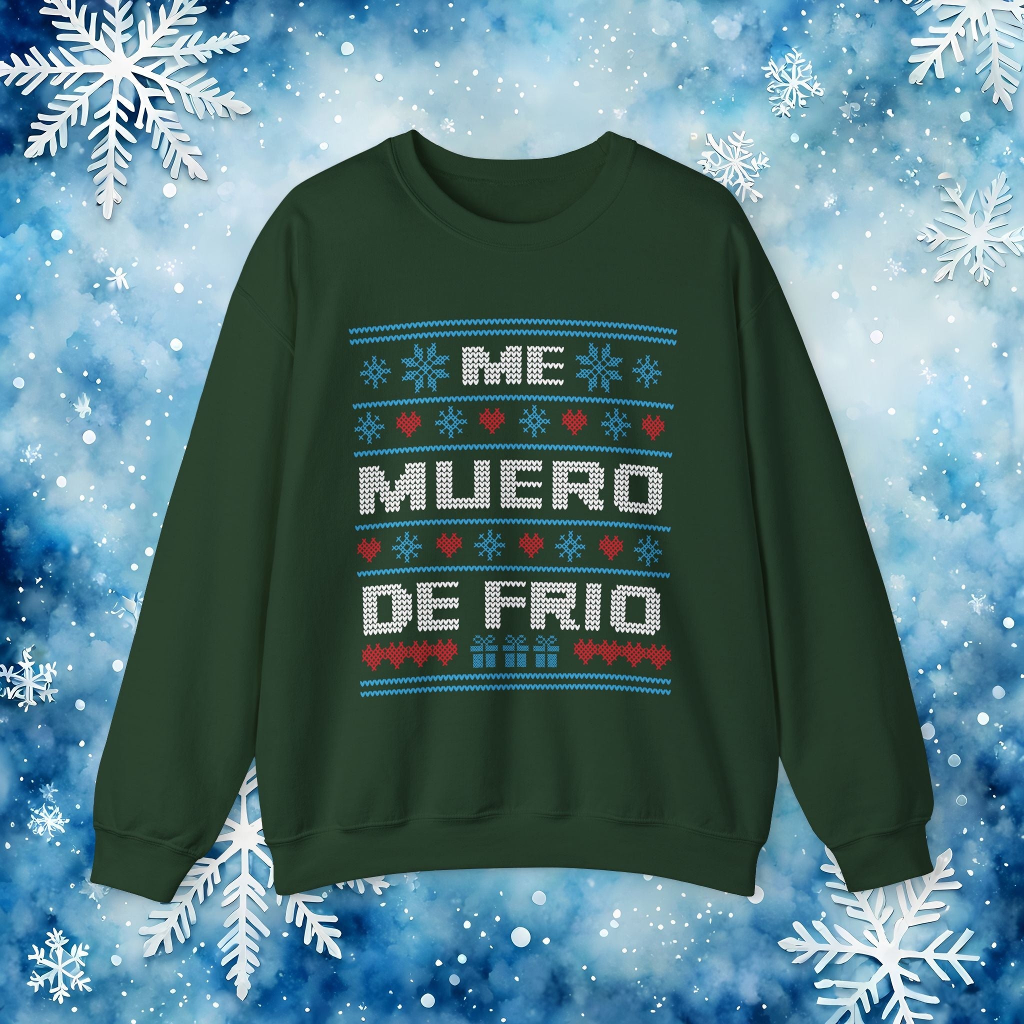 Me Muero De Frío Funny Spanish Ugly Christmas Sweater – Hilarious Winter Holiday Sweatshirt - Stonk Shark Co.