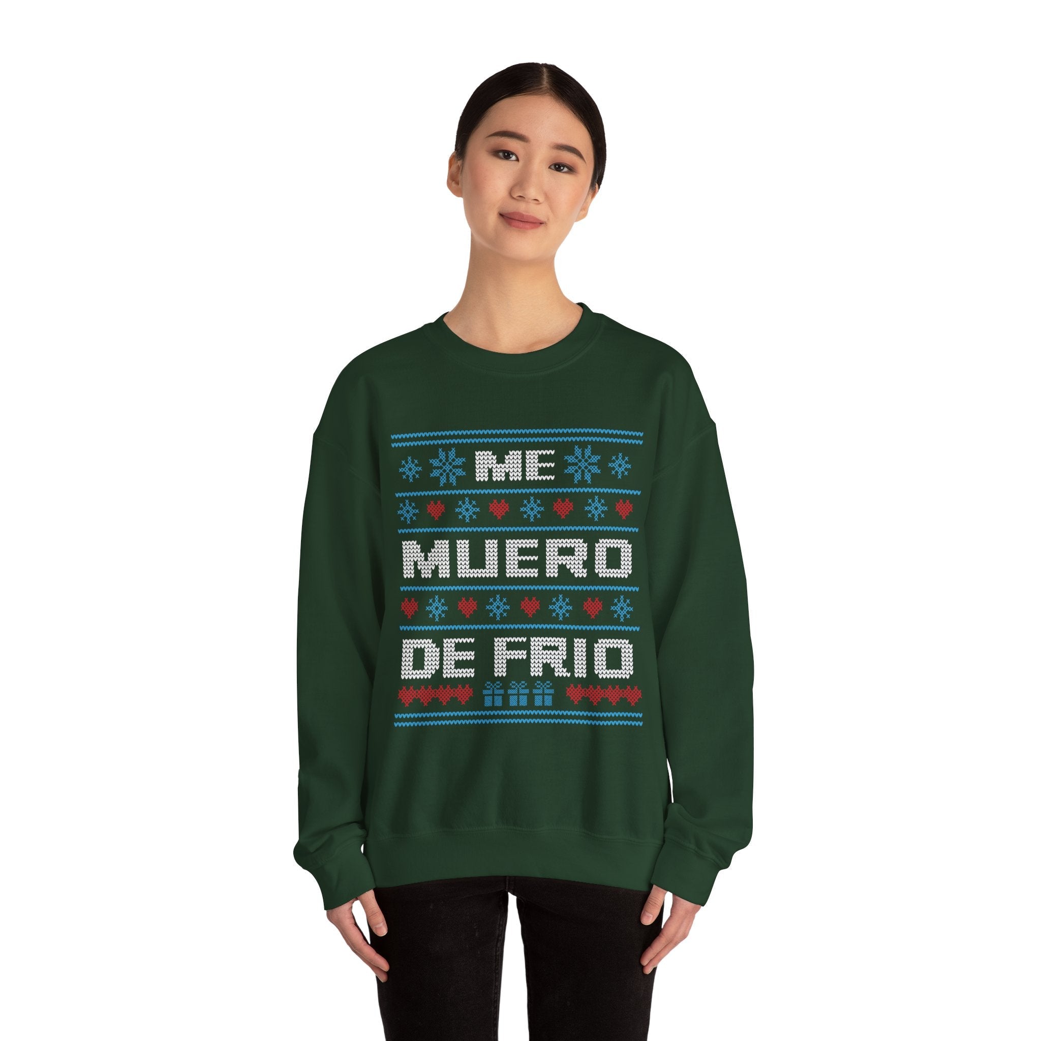 Me Muero De Frío Funny Spanish Ugly Christmas Sweater – Hilarious Winter Holiday Sweatshirt - Stonk Shark Co.