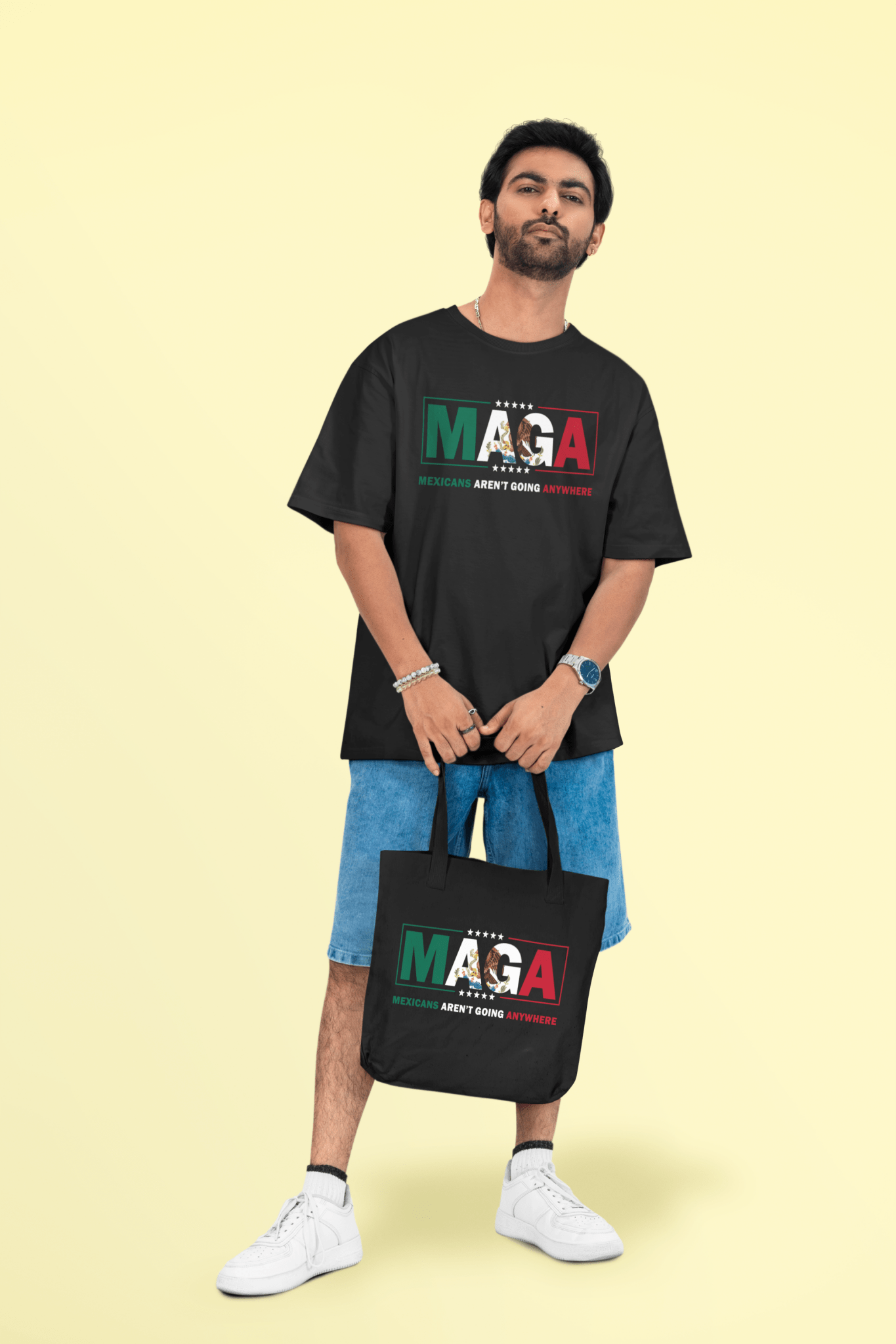 Mexicans Ain’t Going Anywhere | Reusable Black Tote - Stonk Shark Co.