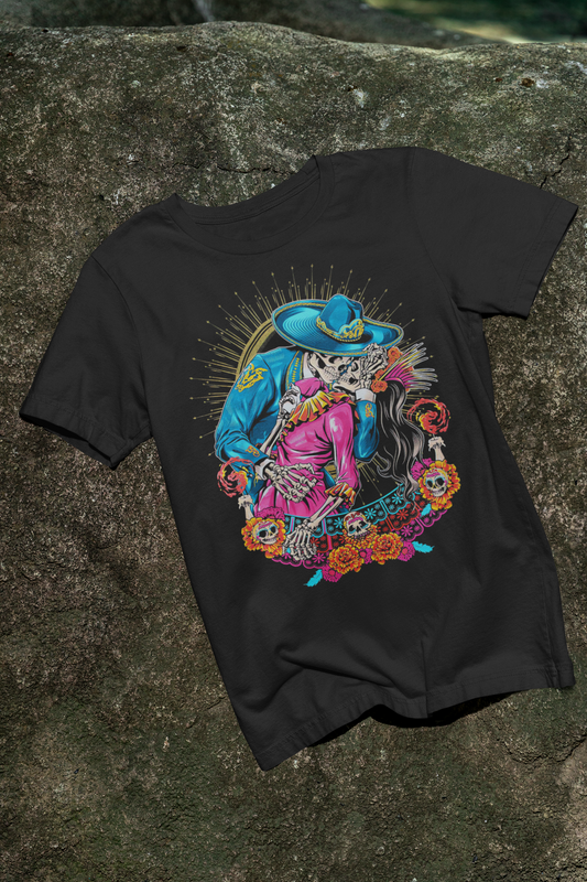 CHARRO & CATRINA DIA DE LOS MUERTOS T SHIRT