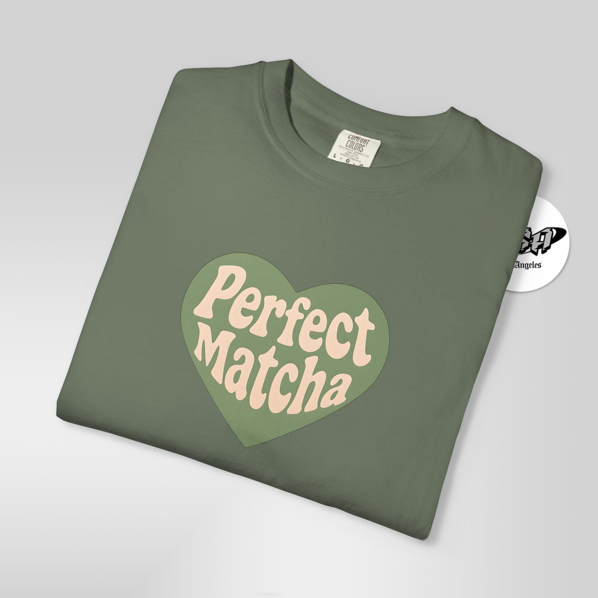 Perfect Matcha Shirt – Retro Heart Matcha Tee on Comfort Colors – Aesthetic Vintage Vibes - Stonk Shark Co.