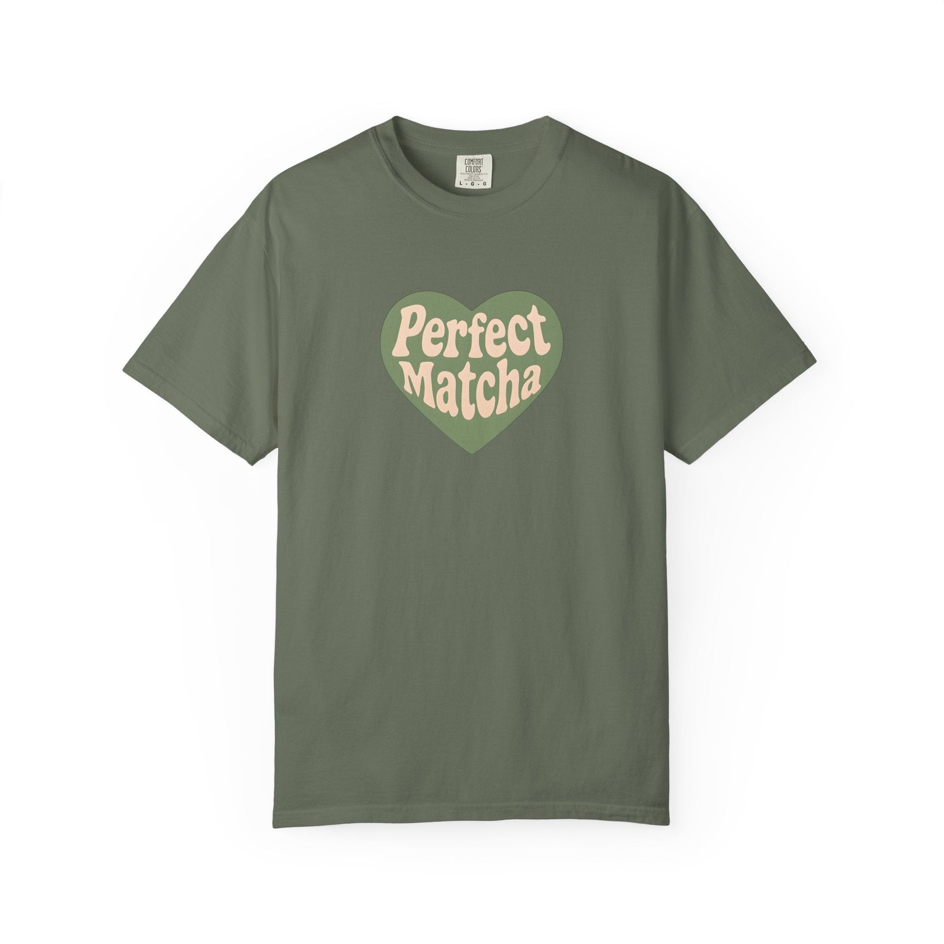Perfect Matcha Shirt – Retro Heart Matcha Tee on Comfort Colors – Aesthetic Vintage Vibes - Stonk Shark Co.