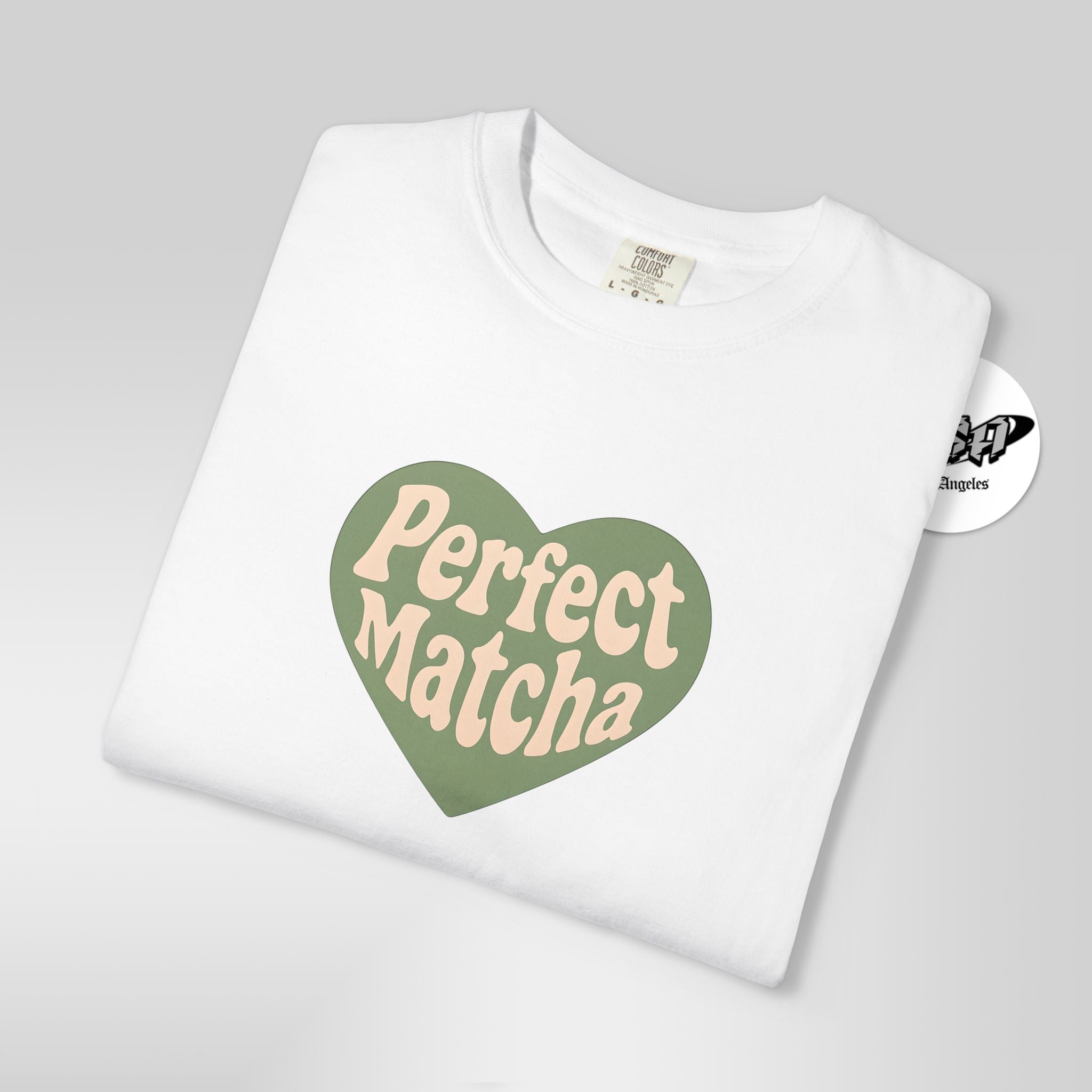 Perfect Matcha Shirt – Retro Heart Matcha Tee on Comfort Colors – Aesthetic Vintage Vibes - Stonk Shark Co.