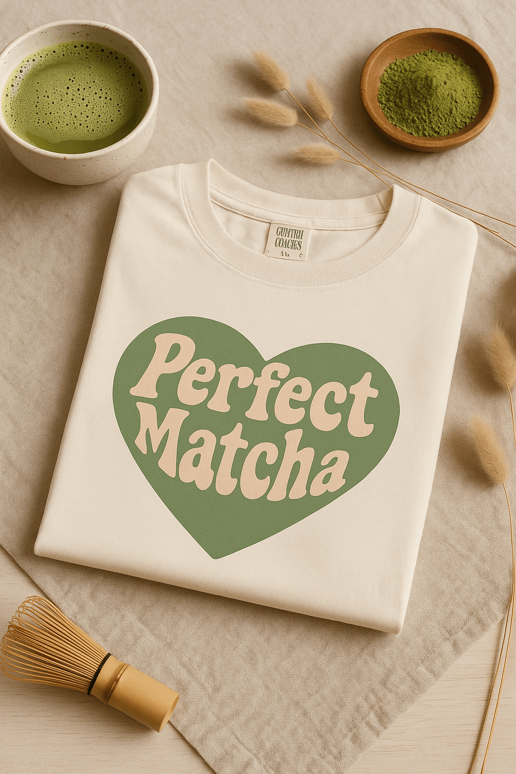Perfect Matcha Shirt – Retro Heart Matcha Tee on Comfort Colors – Aesthetic Vintage Vibes - Stonk Shark Co.