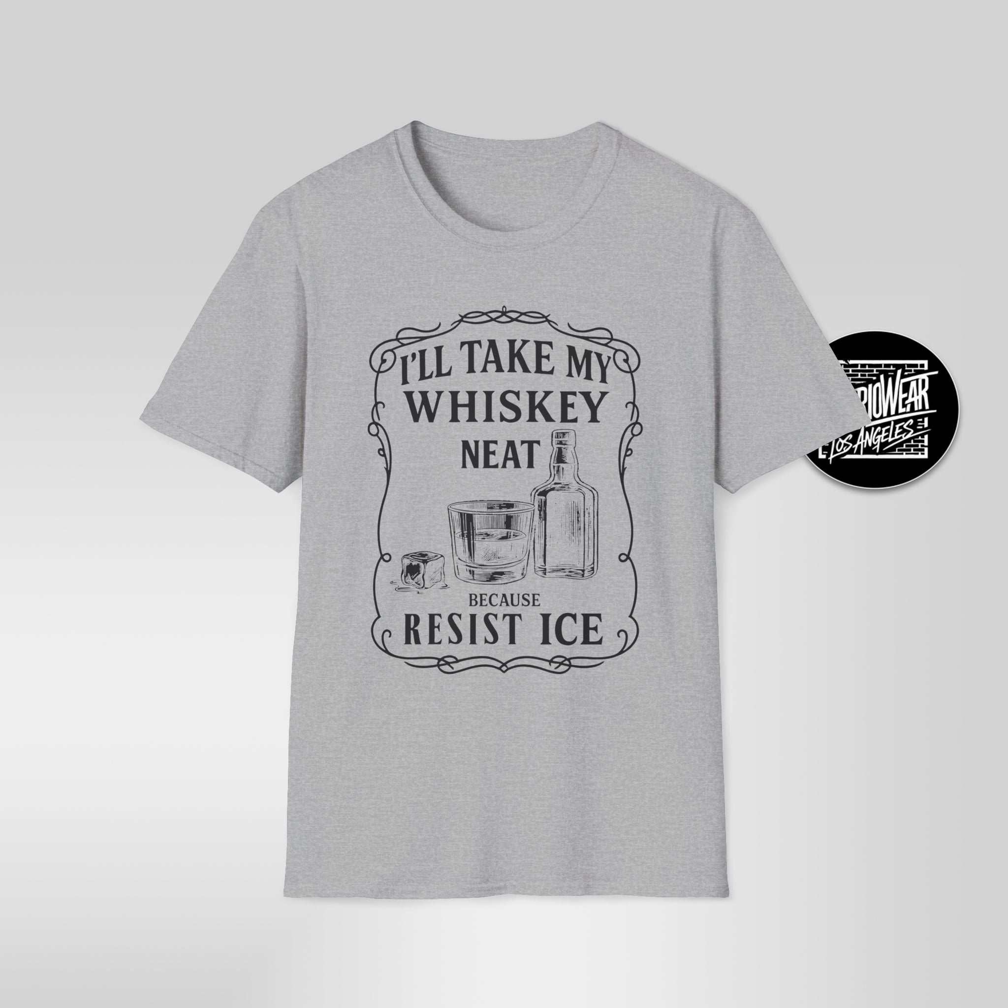 Resist ICE Subtle Political Shirt Ill Take My Whisky Neat Protest Tee - Stonk Shark Co.