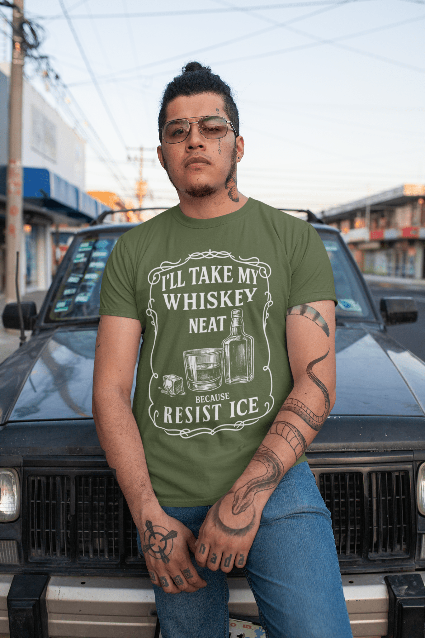 Resist ICE Subtle Political Shirt Ill Take My Whisky Neat Protest Tee - Stonk Shark Co.