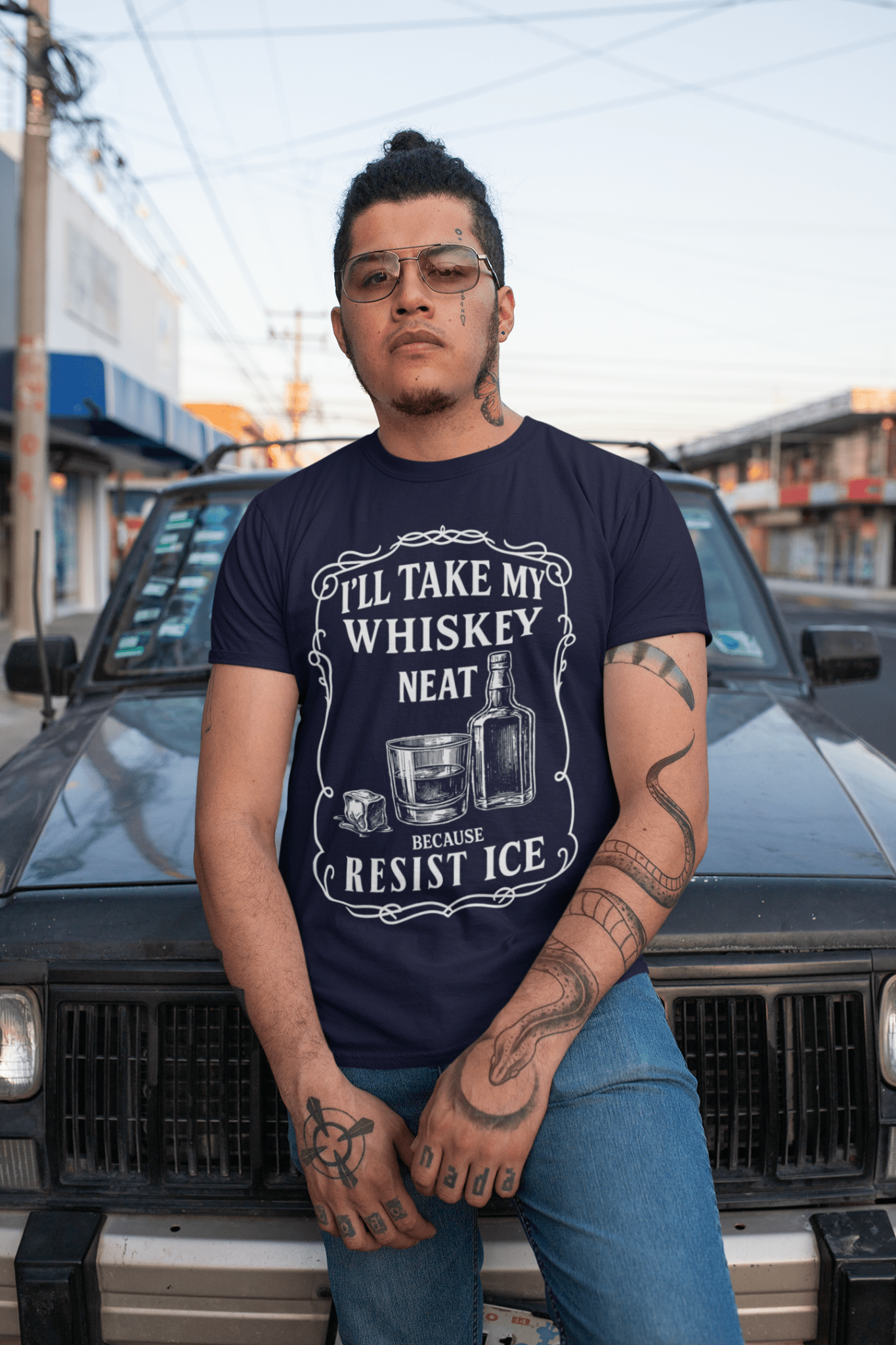 Resist ICE Subtle Political Shirt Ill Take My Whisky Neat Protest Tee - Stonk Shark Co.