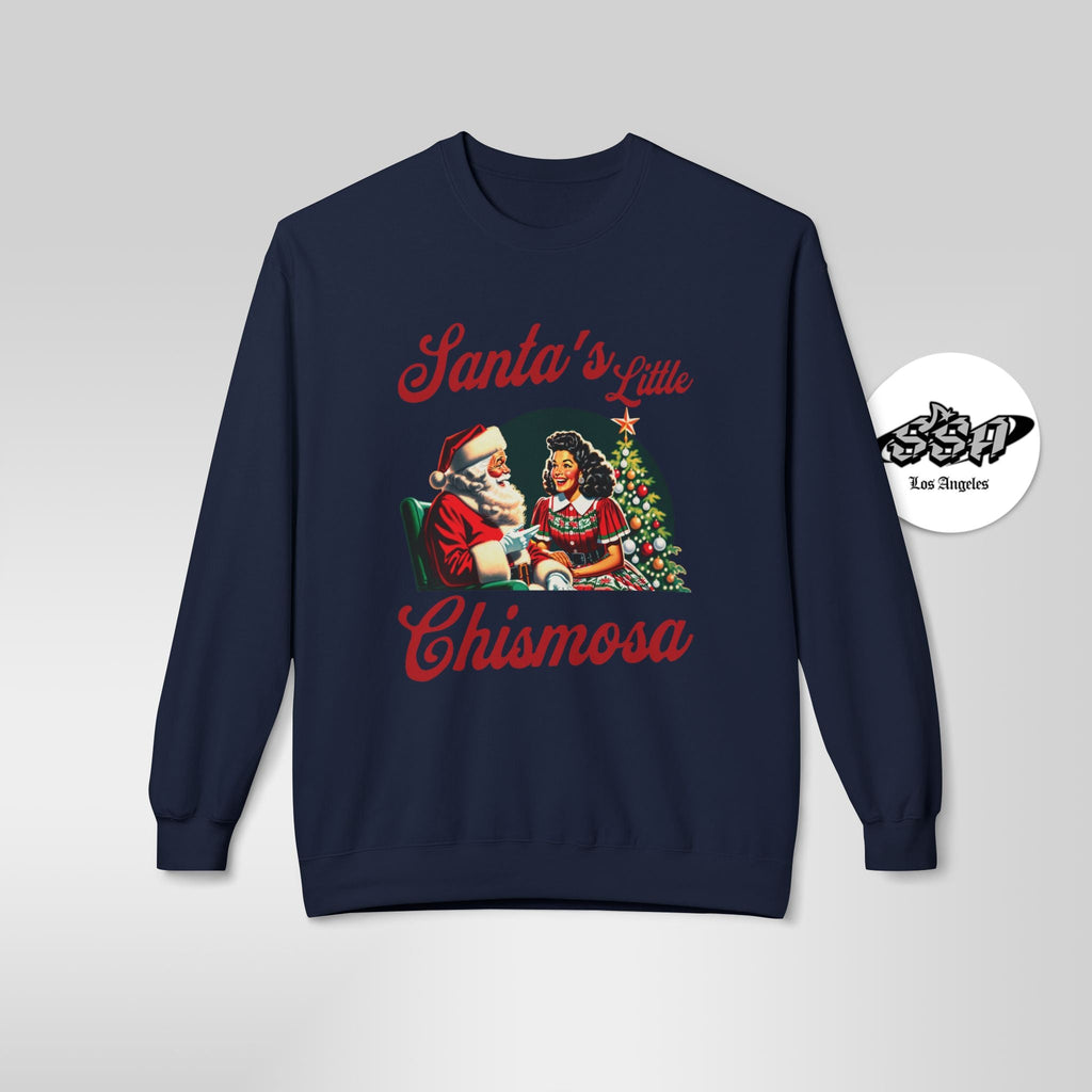 Santa's Little Chismosa Christmas Sweatshirt | Funny Latina Holiday Sweater - Stonk Shark Co.