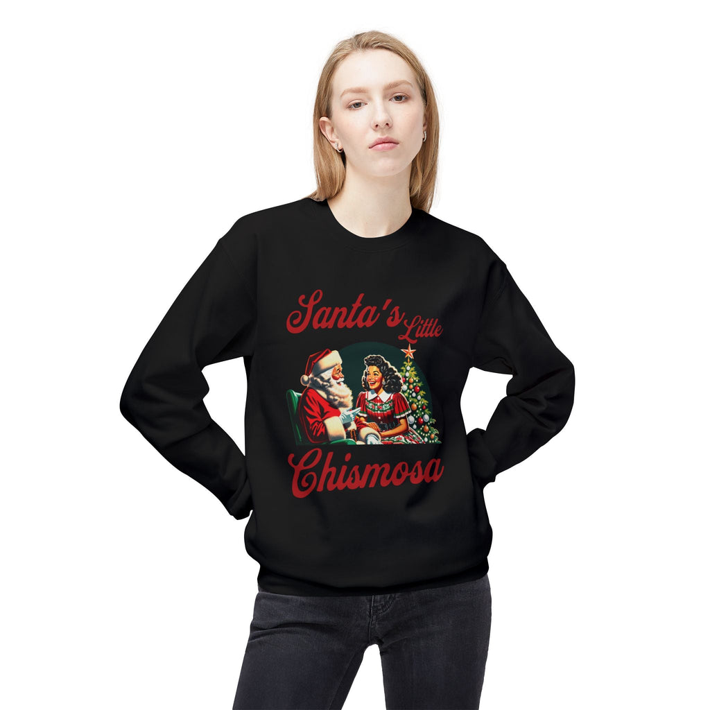 Santa's Little Chismosa Christmas Sweatshirt | Funny Latina Holiday Sweater - Stonk Shark Co.
