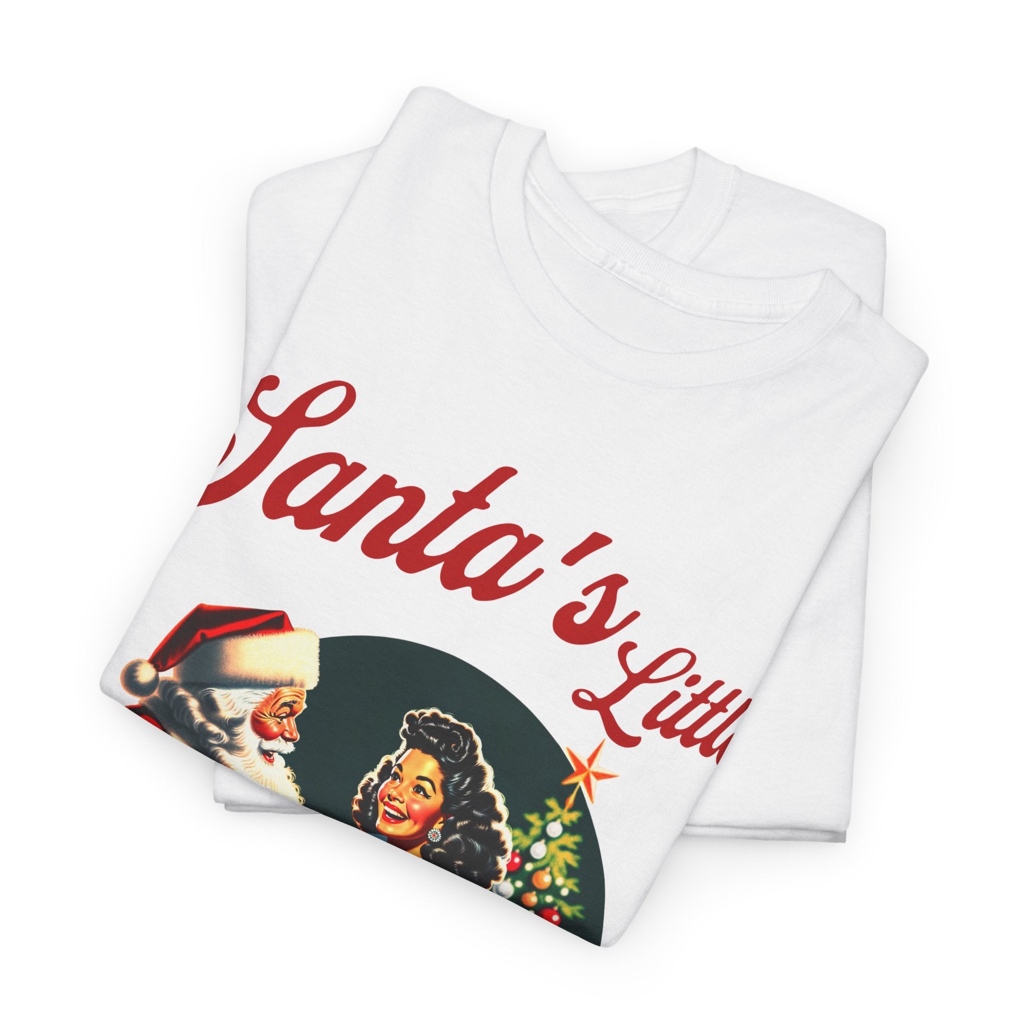 Santa's Little Chismosa T-Shirt - Funny Holiday Tee for Gossip Lovers | Camiseta Navideña Chistosa - Stonk Shark Co.
