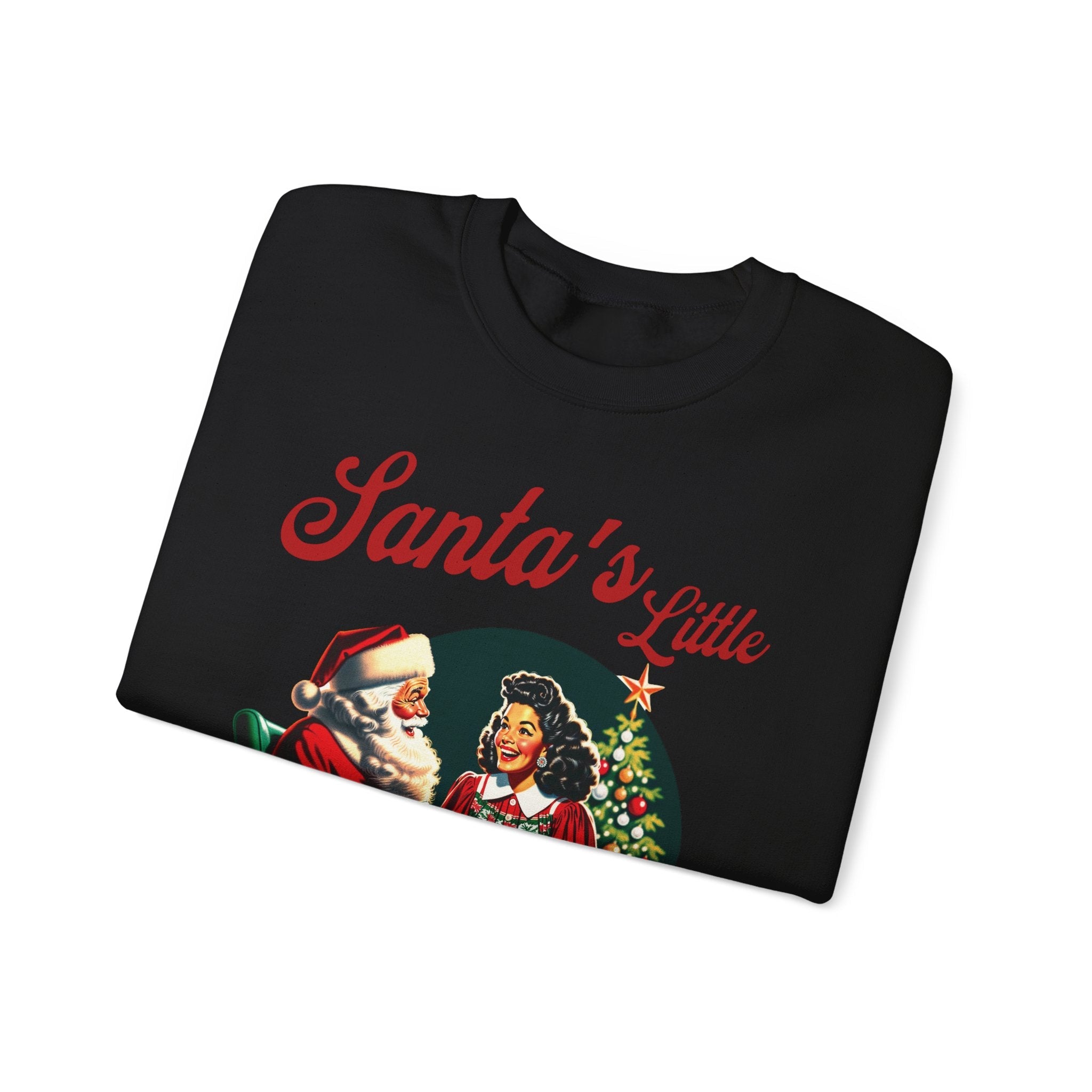 Santa's Little Chismosa T-Shirt - Funny Holiday Tee for Gossip Lovers Crewneck Sweatshirt - Stonk Shark Co.