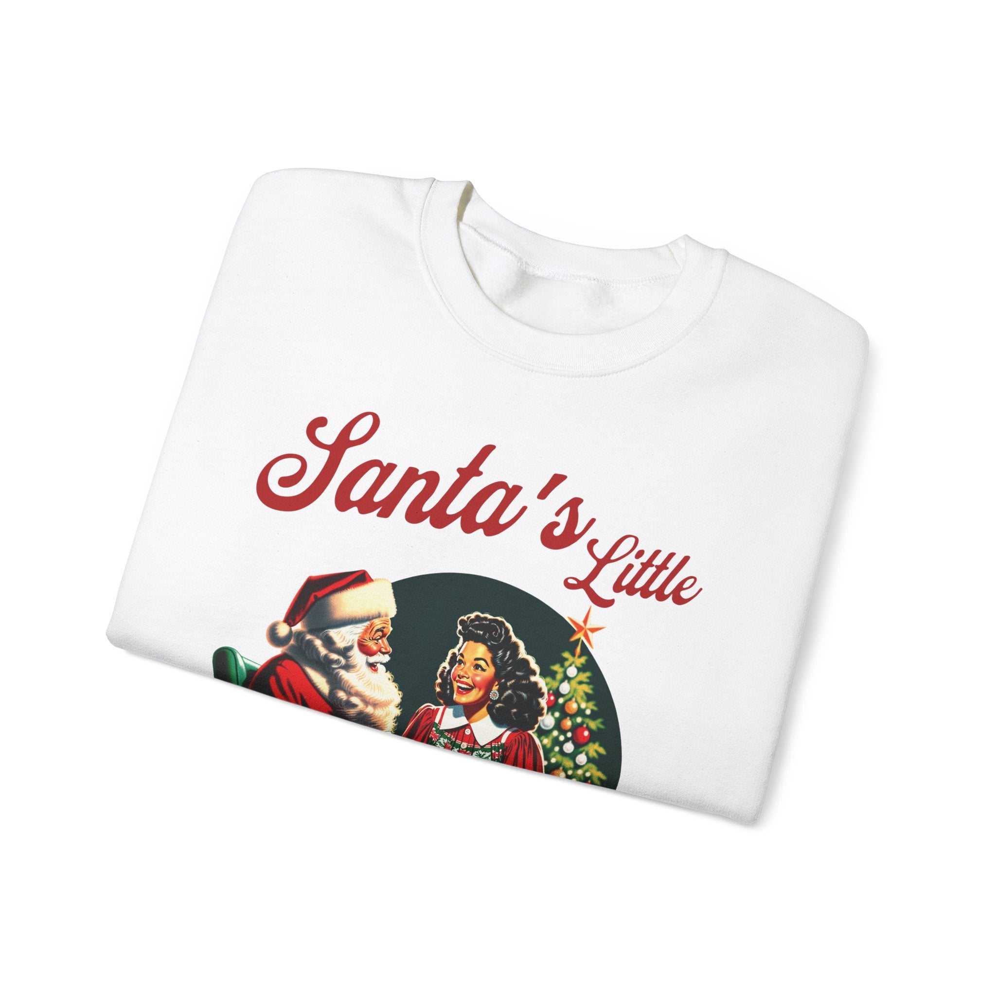 Santa's Little Chismosa T-Shirt - Funny Holiday Tee for Gossip Lovers Crewneck Sweatshirt - Stonk Shark Co.