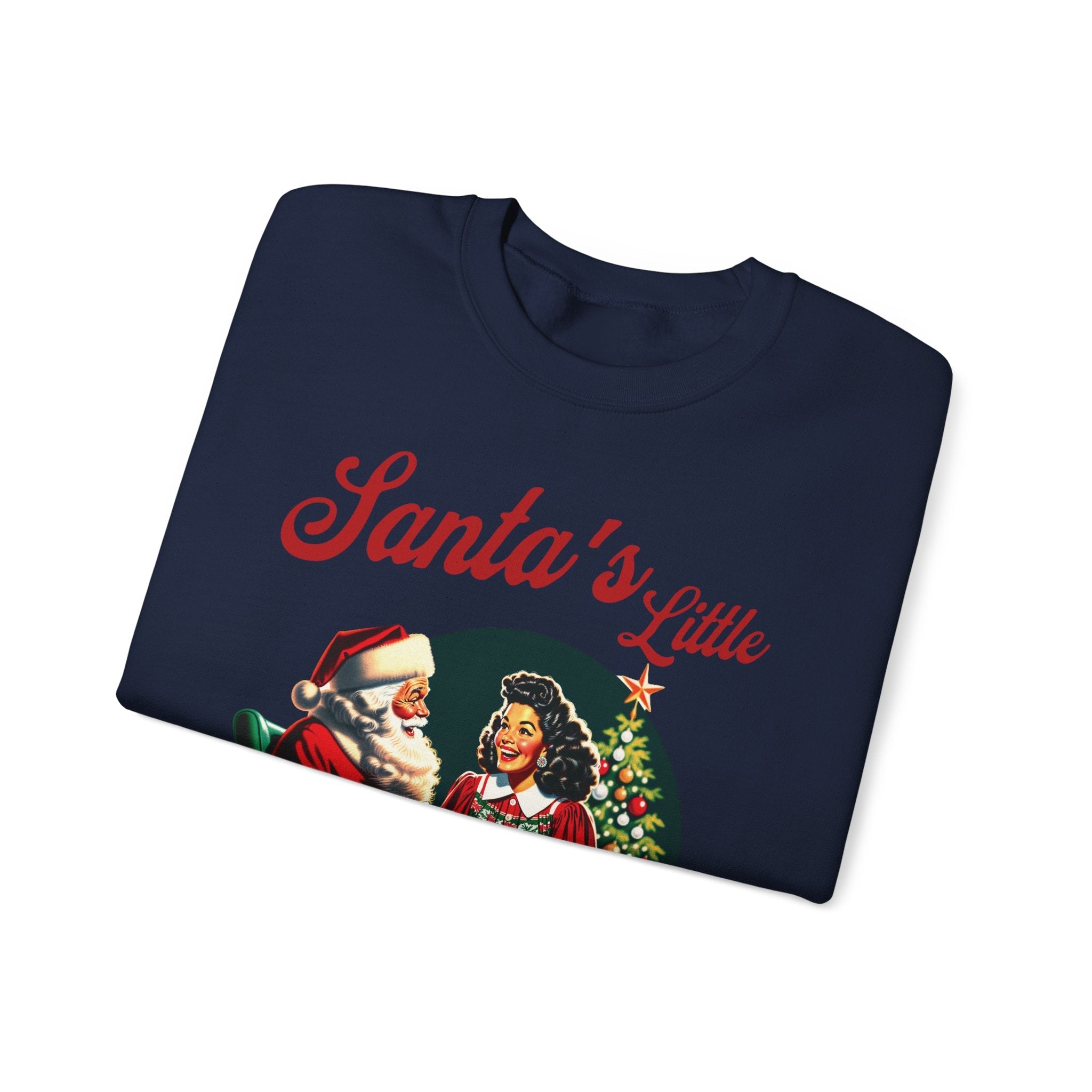 Santa's Little Chismosa T-Shirt - Funny Holiday Tee for Gossip Lovers Crewneck Sweatshirt - Stonk Shark Co.