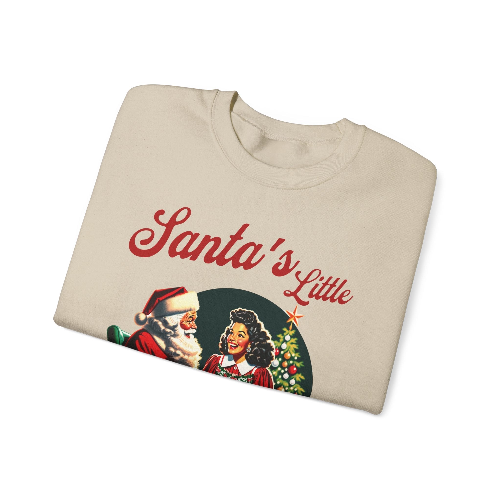 Santa's Little Chismosa T-Shirt - Funny Holiday Tee for Gossip Lovers Crewneck Sweatshirt - Stonk Shark Co.