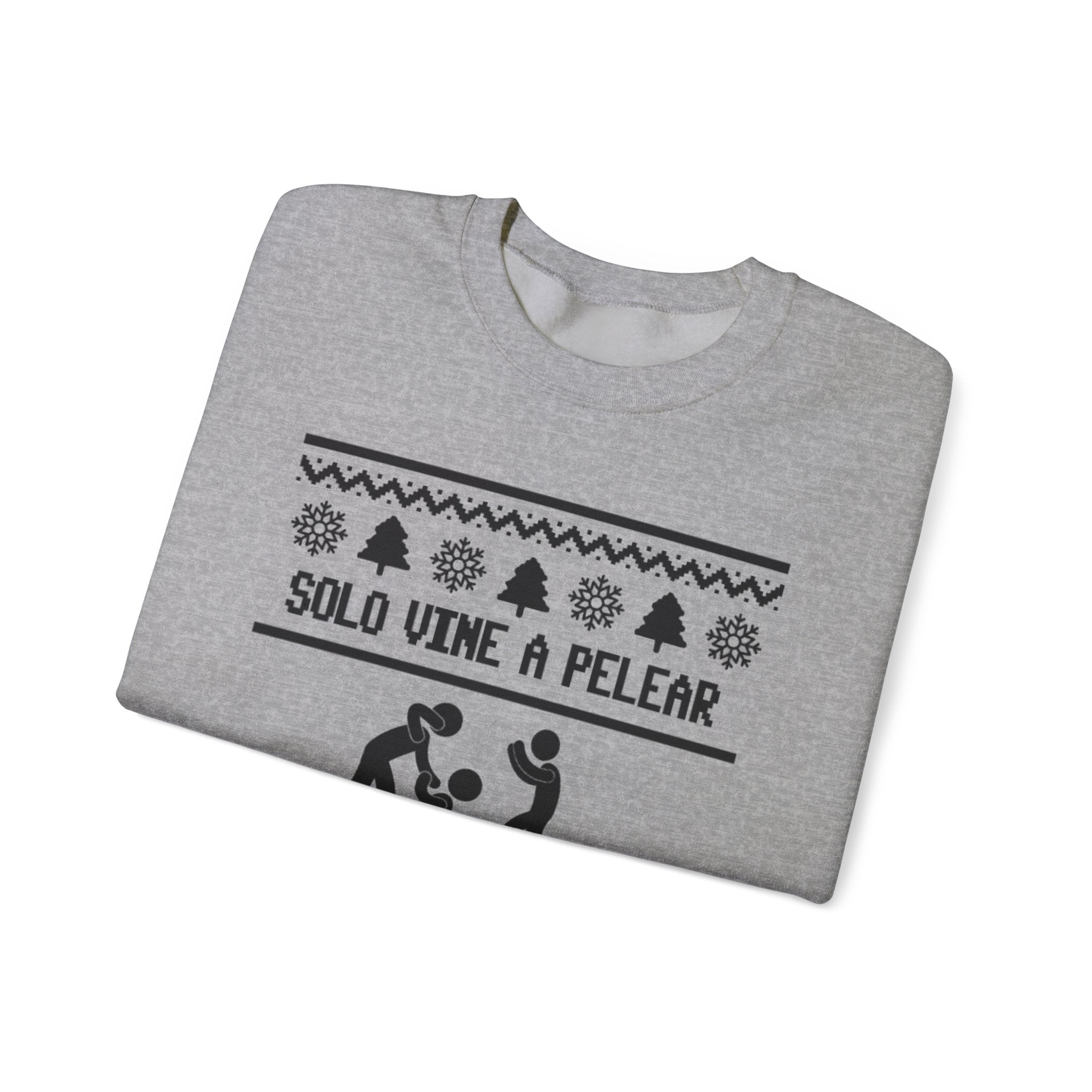 Solo Vine a Pelear por los Terrenos Ugly Christmas Sweater – Funny Hispanic Family Holiday Sweatshirt - Stonk Shark Co.