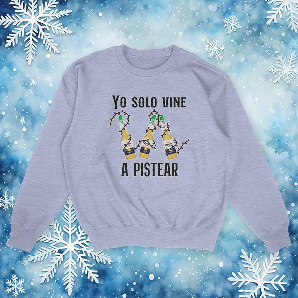 Solo Vine a Pistear Borracho Ugly Christmas Sweater – Funny Holiday Party Sweater - Stonk Shark Co.