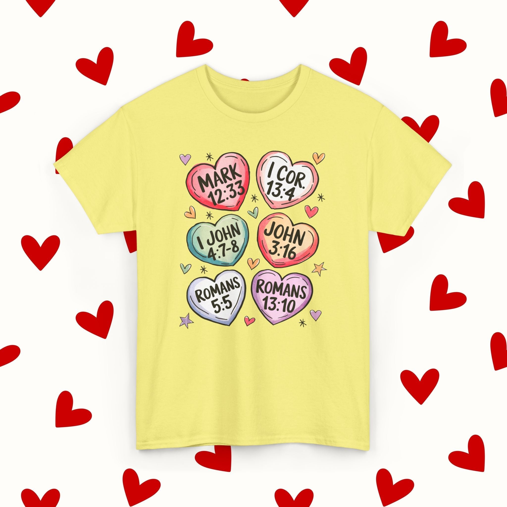 Sweet Scripture Hearts T-Shirt – Christian Valentine’s Day Tee - Stonk Shark Co.