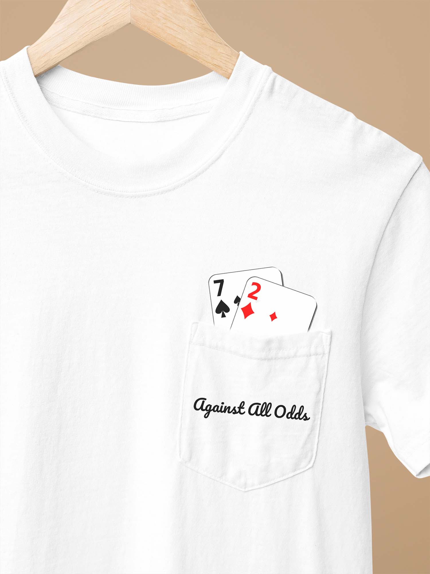 The Worst Hand in Poker Pocket T Shirt – 7 2 Offsuit “Against All Odds” Tee - Stonk Shark Co.