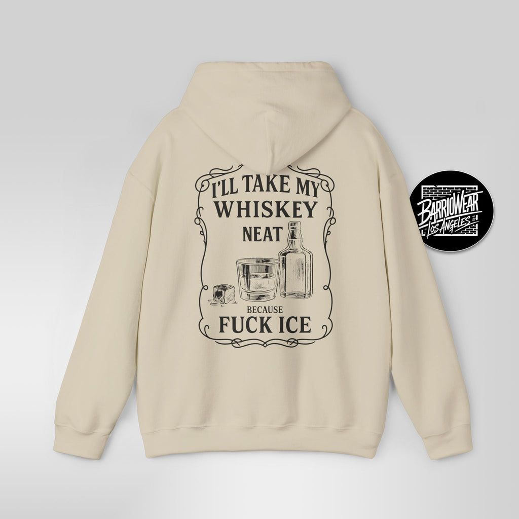 Whiskey Neat Because F*ck ICE – Political Statement Hoodie - Stonk Shark Co.