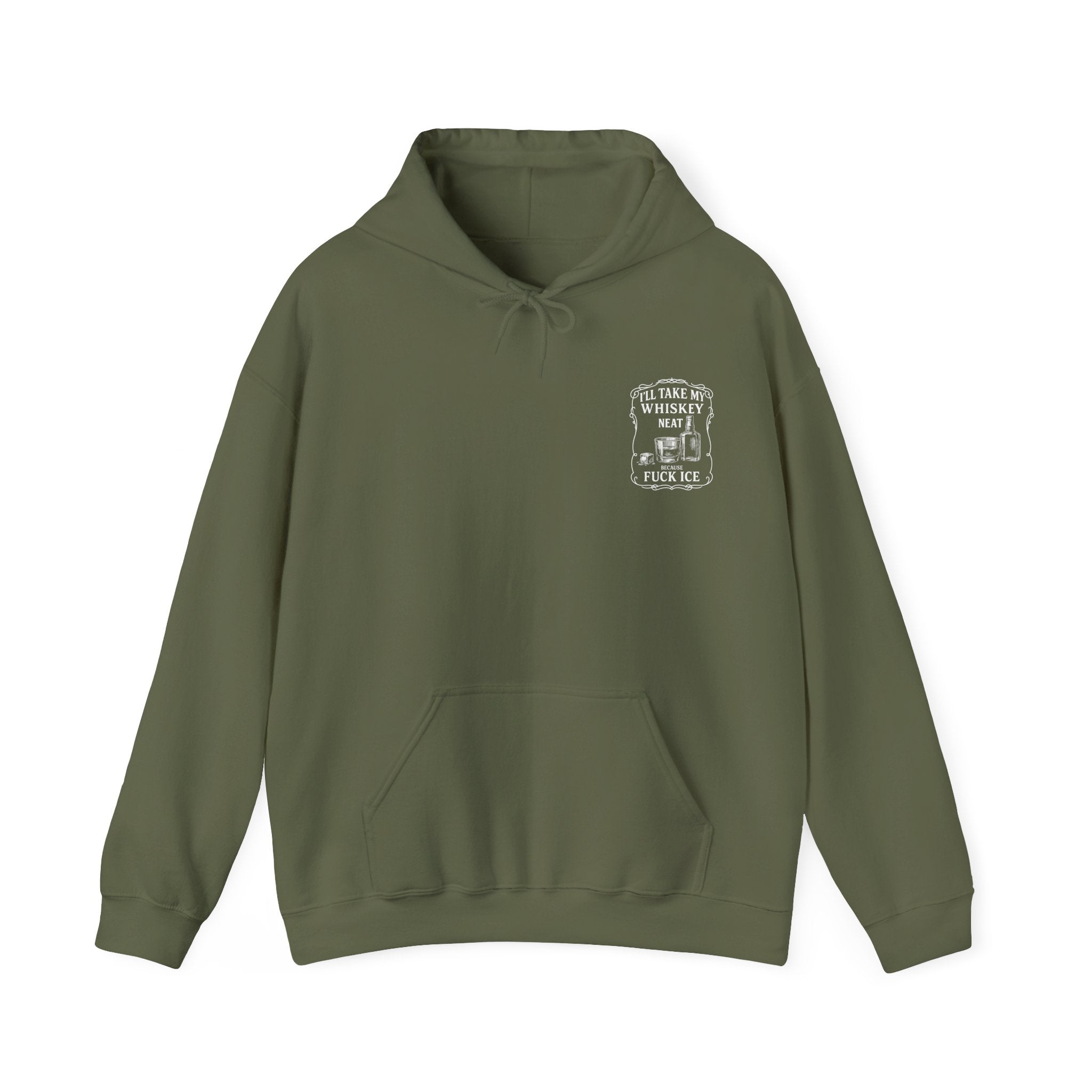 Whiskey Neat Because F*ck ICE – Political Statement Hoodie - Stonk Shark Co.