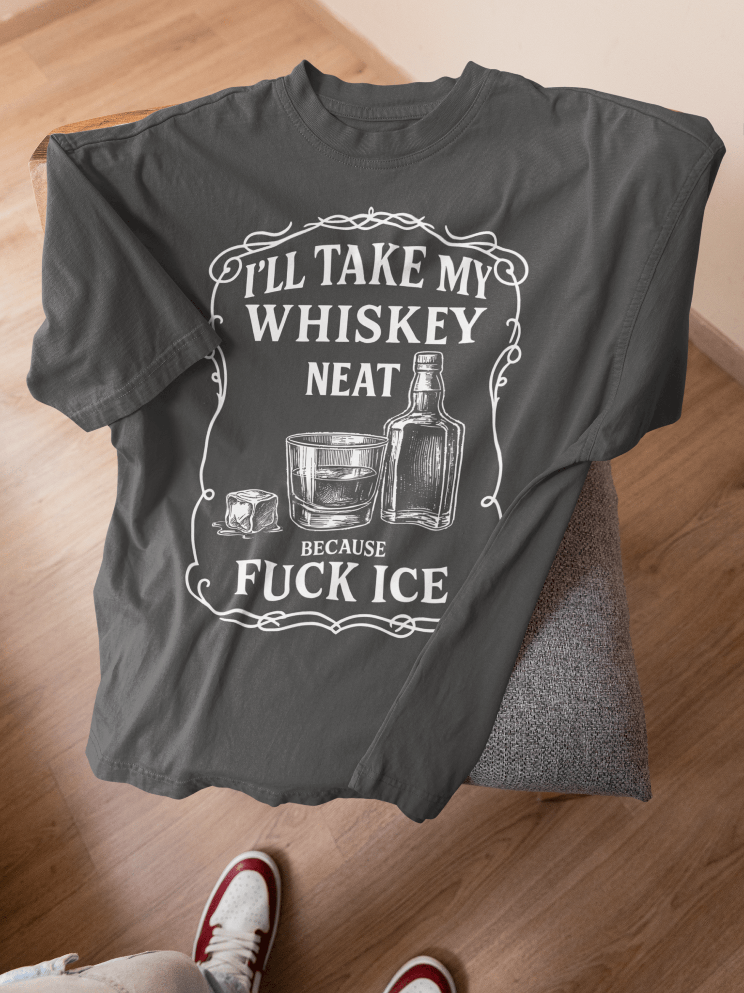 Whisky Neat Because F*ck ICE – Political Statement Shirt - Stonk Shark Co.
