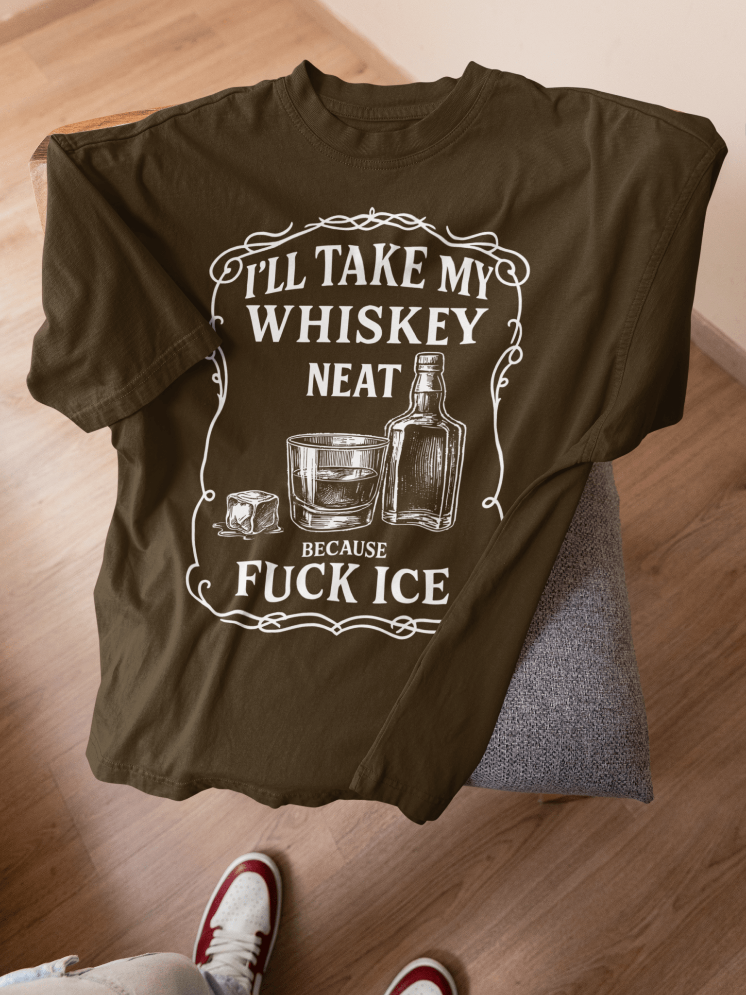 Whisky Neat Because F*ck ICE – Political Statement Shirt - Stonk Shark Co.