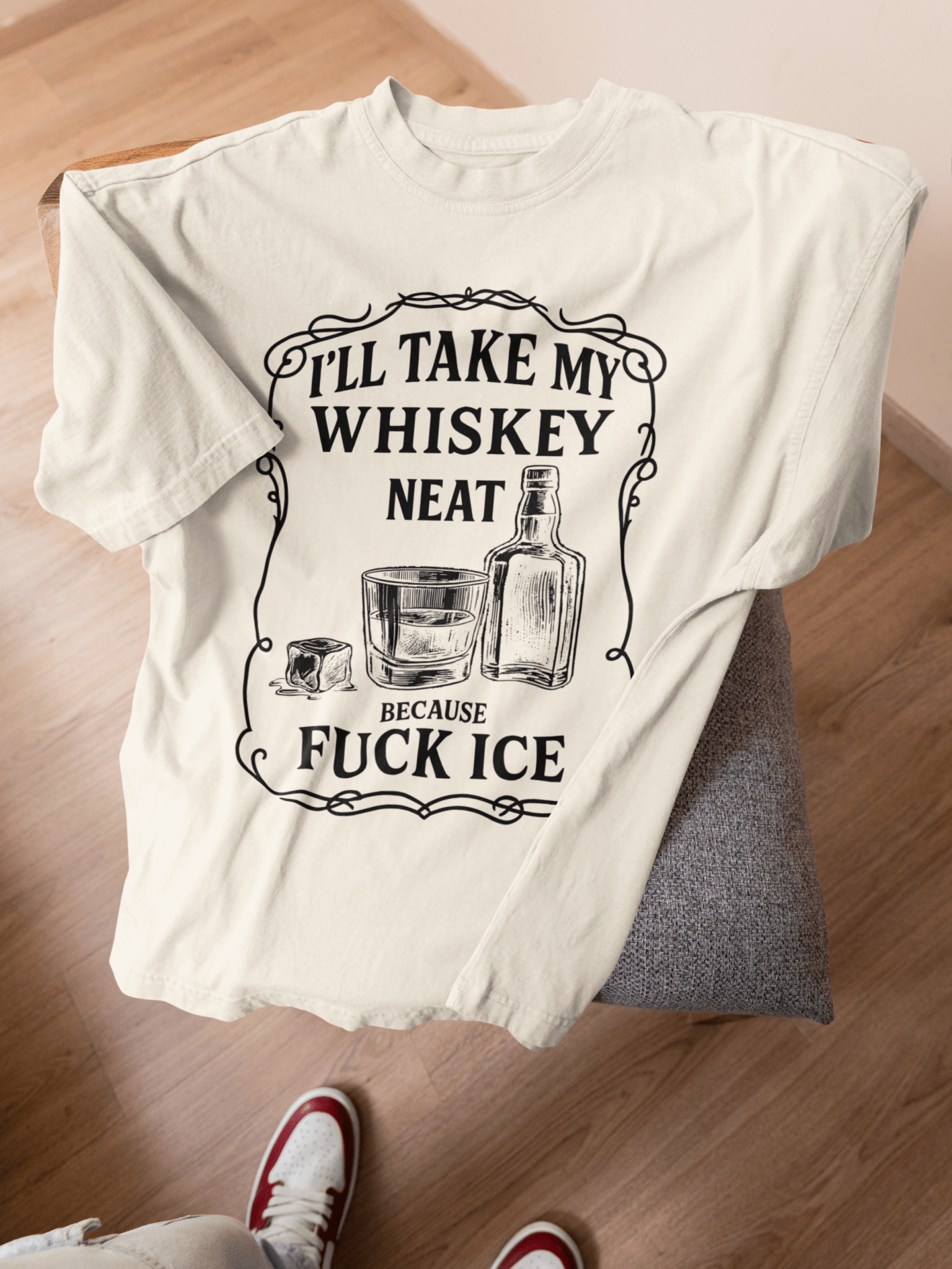 Whisky Neat Because F*ck ICE – Political Statement Shirt - Stonk Shark Co.