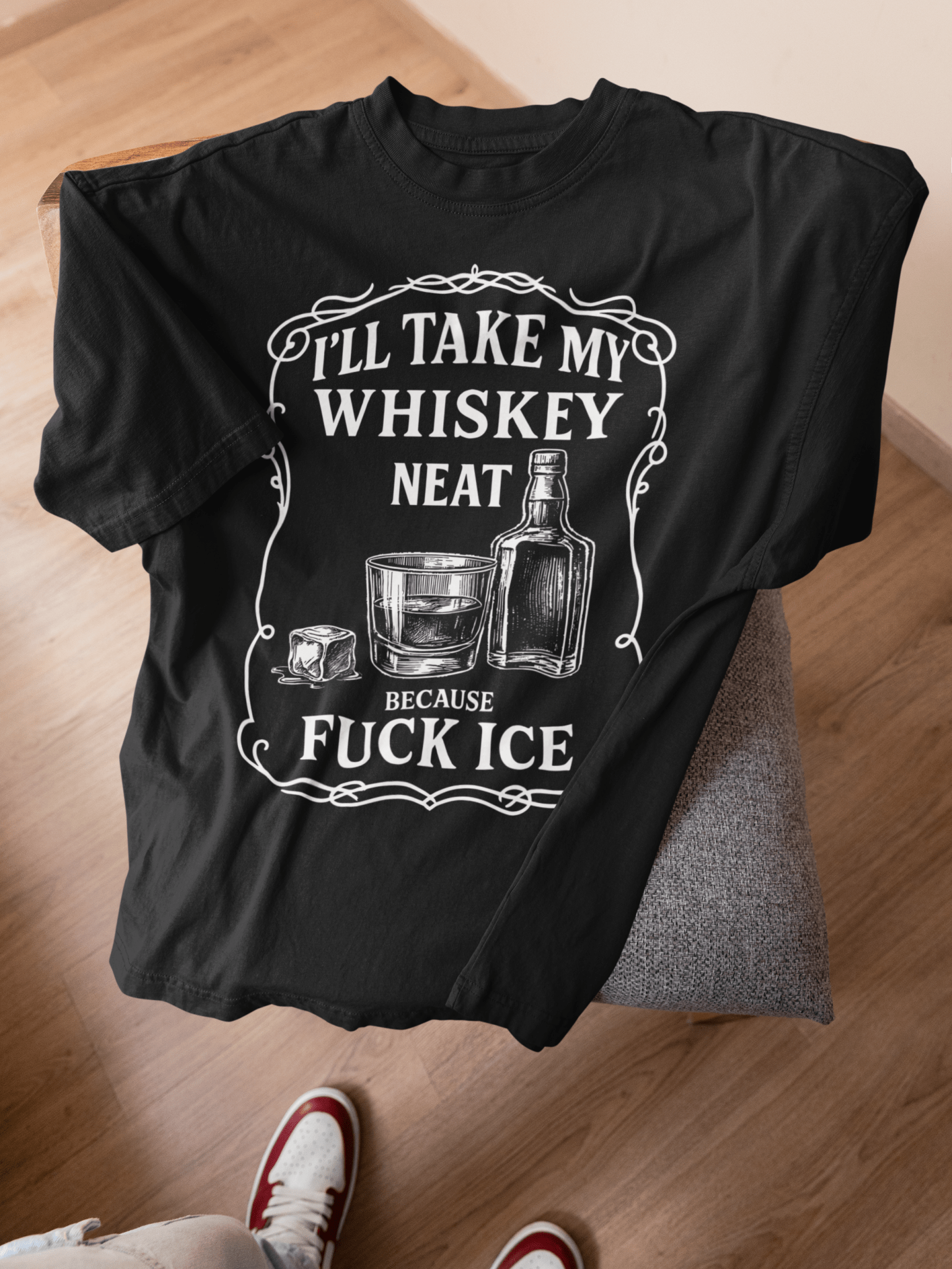 Whisky Neat Because F*ck ICE – Political Statement Shirt - Stonk Shark Co.