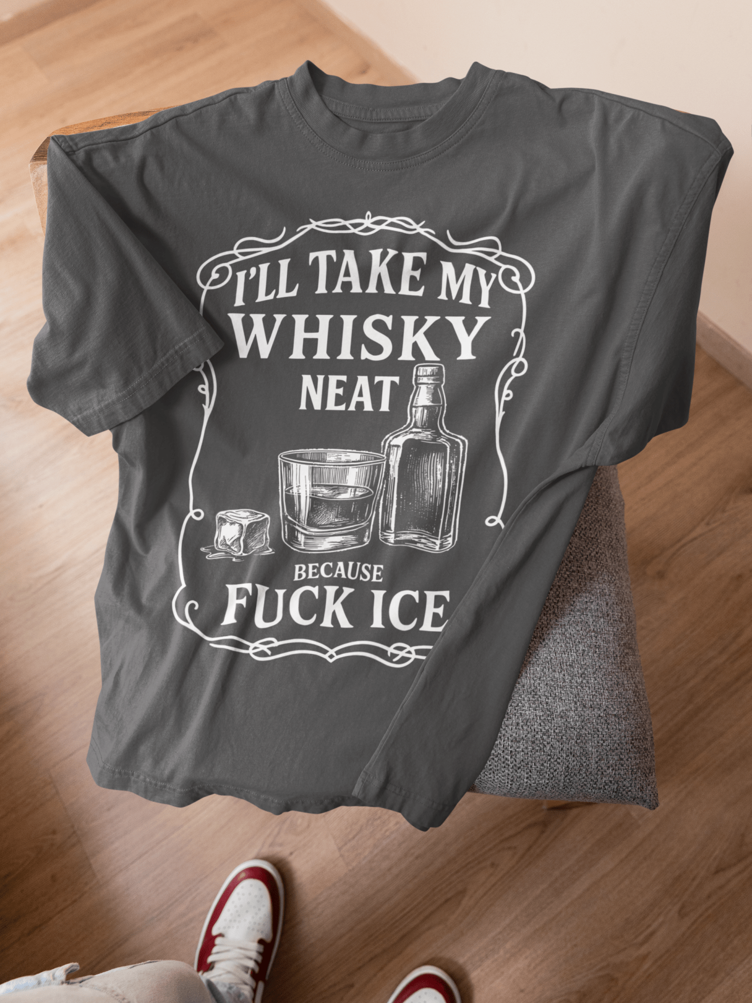 Whisky Neat Because F*ck ICE – Political Statement Shirt - Stonk Shark Co.