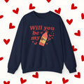 Will You Be My Valentina Sweatshirt – Funny Mexican Hot Sauce Valentine’s Design Sweater - Stonk Shark Co.