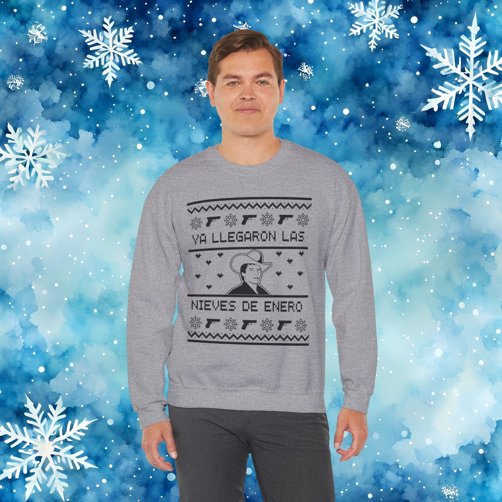 Ya Llegaron Las Nieves de Enero Ugly Christmas Sweater - Stonk Shark Co.