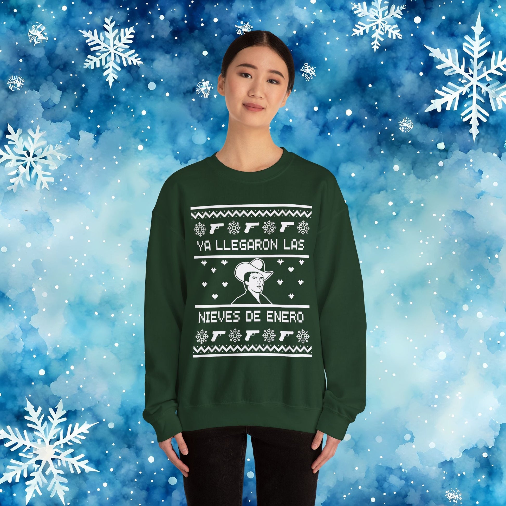 Ya Llegaron Las Nieves de Enero Ugly Christmas Sweater - Stonk Shark Co.