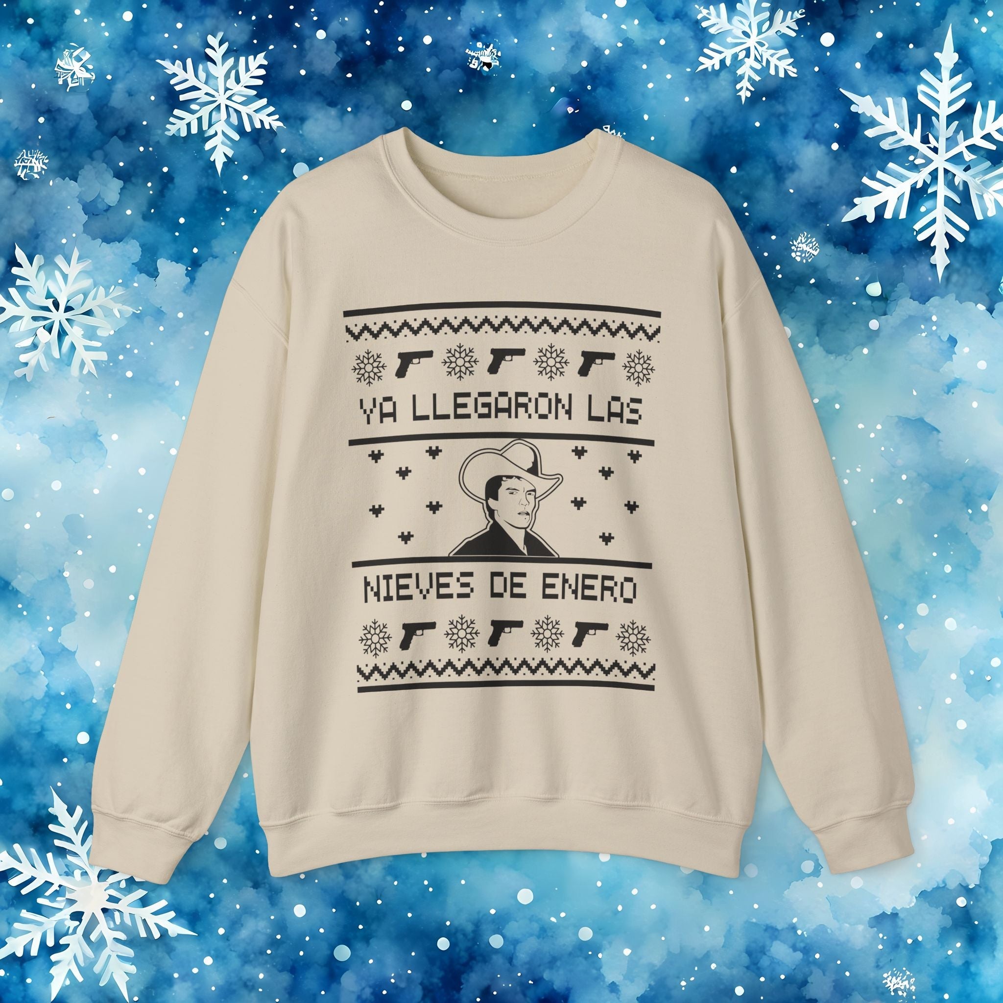 Ya Llegaron Las Nieves de Enero Ugly Christmas Sweater - Stonk Shark Co.