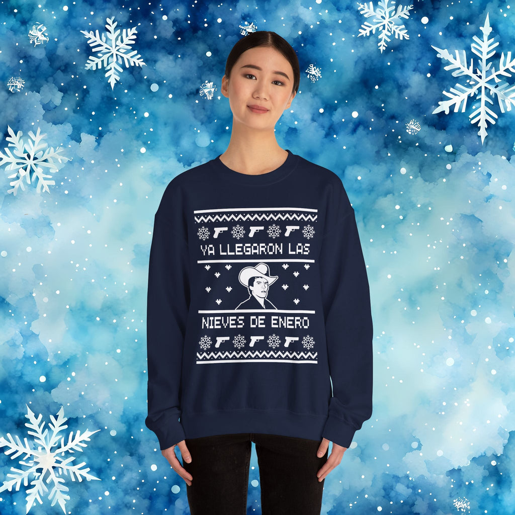 Ya Llegaron Las Nieves de Enero Ugly Christmas Sweater - Stonk Shark Co.
