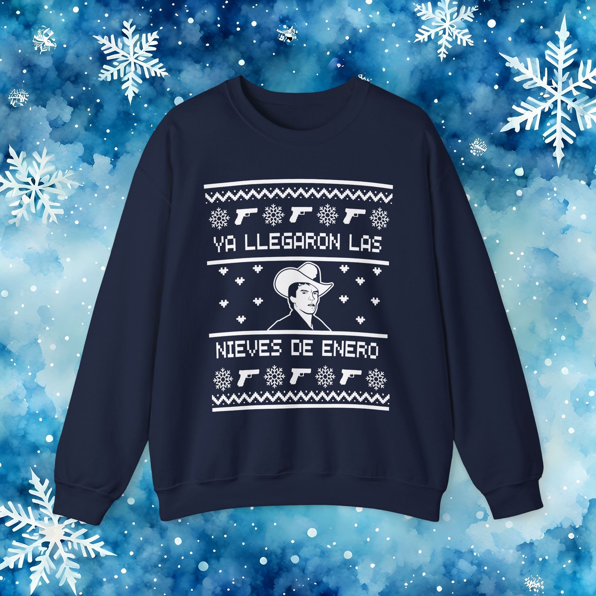 Ya Llegaron Las Nieves de Enero Ugly Christmas Sweater - Stonk Shark Co.